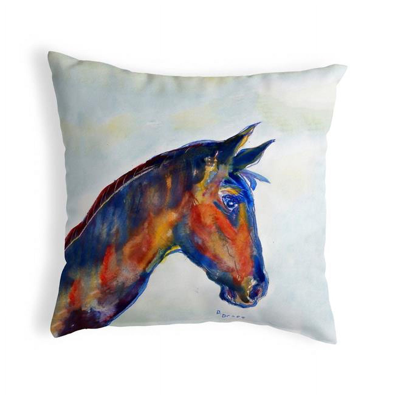 12 x 12 in. Blue Horse Small No-Cord Pillow
