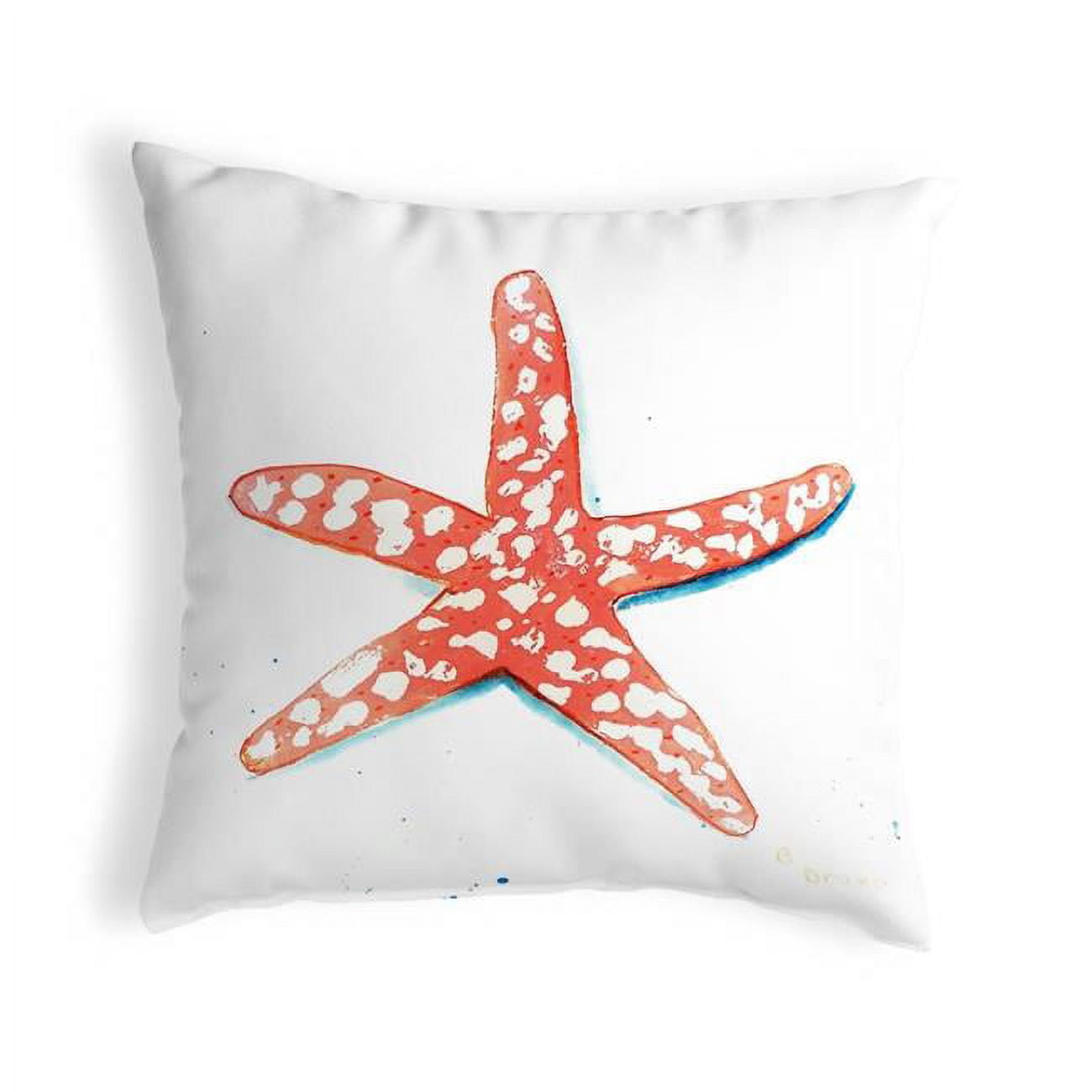 12 x 12 in. Coral Starfish Small No-Cord Pillow