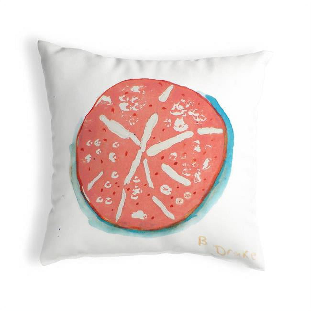 12 x 12 in. Coral Sand Dollar Small No-Cord Pillow
