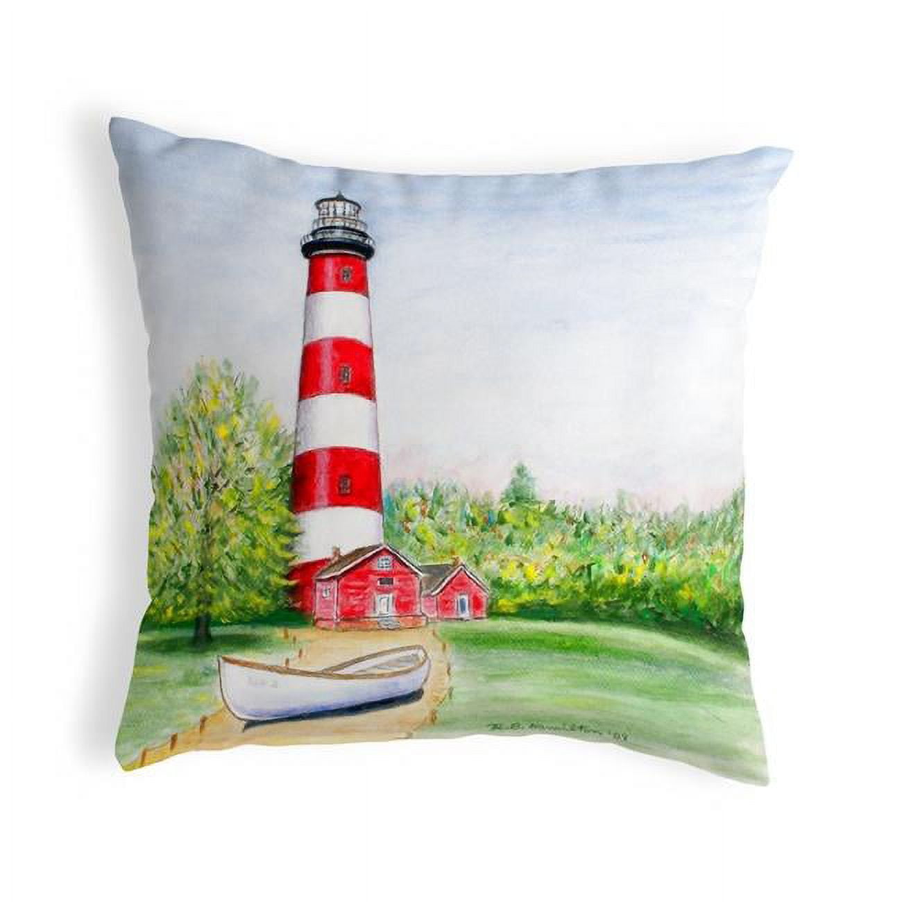 12 x 12 in. Chincoteague Lighthouse VA Small No-Cord Pillow