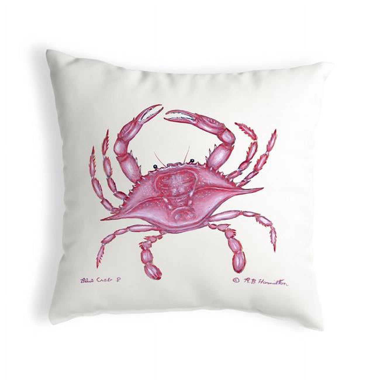 12 x 12 in. Pink Crab Small No-Cord Pillow