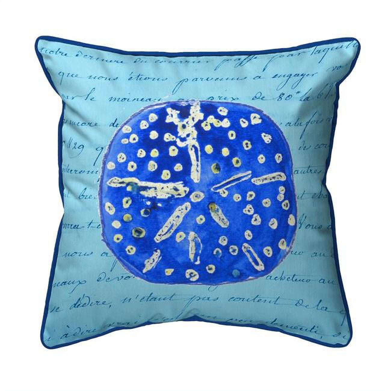 12 x 12 in. Blue Sand Dollar Small Indoor & Outdoor Pillow
