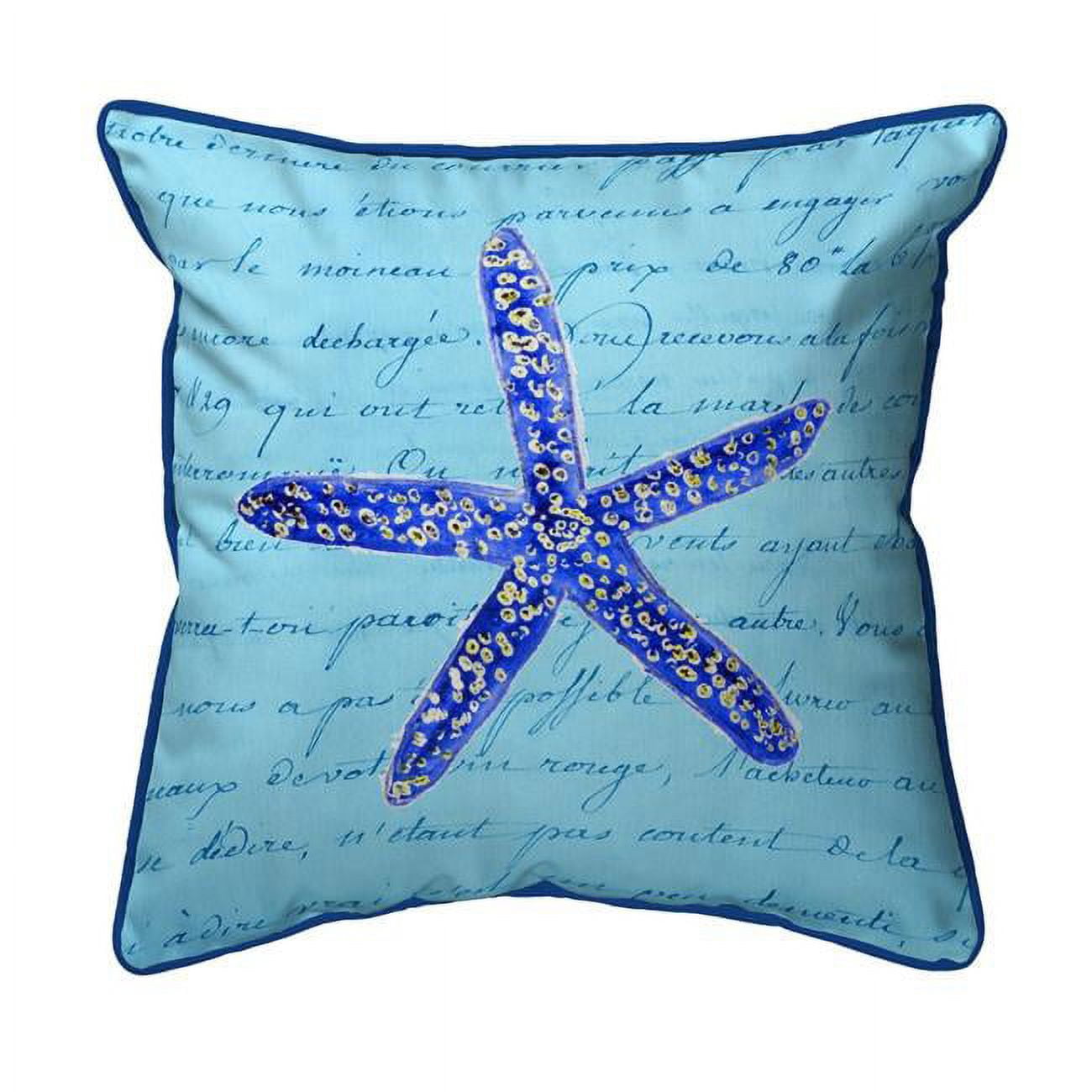 12 x 12 in. Blue Starfish Small Indoor & Outdoor Pillow