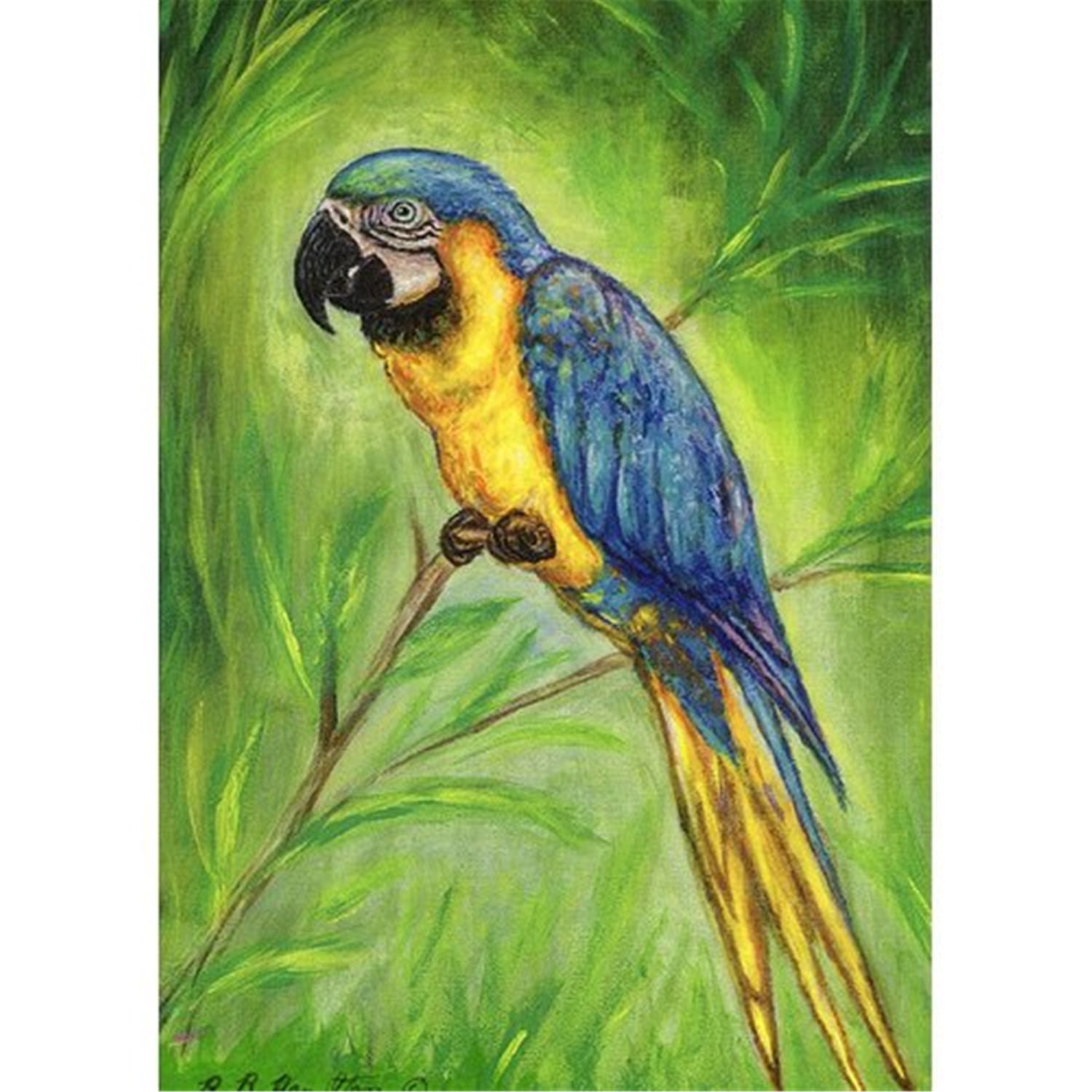 24 x 30 in. Blue Macaw Outdoor Wall Hanging