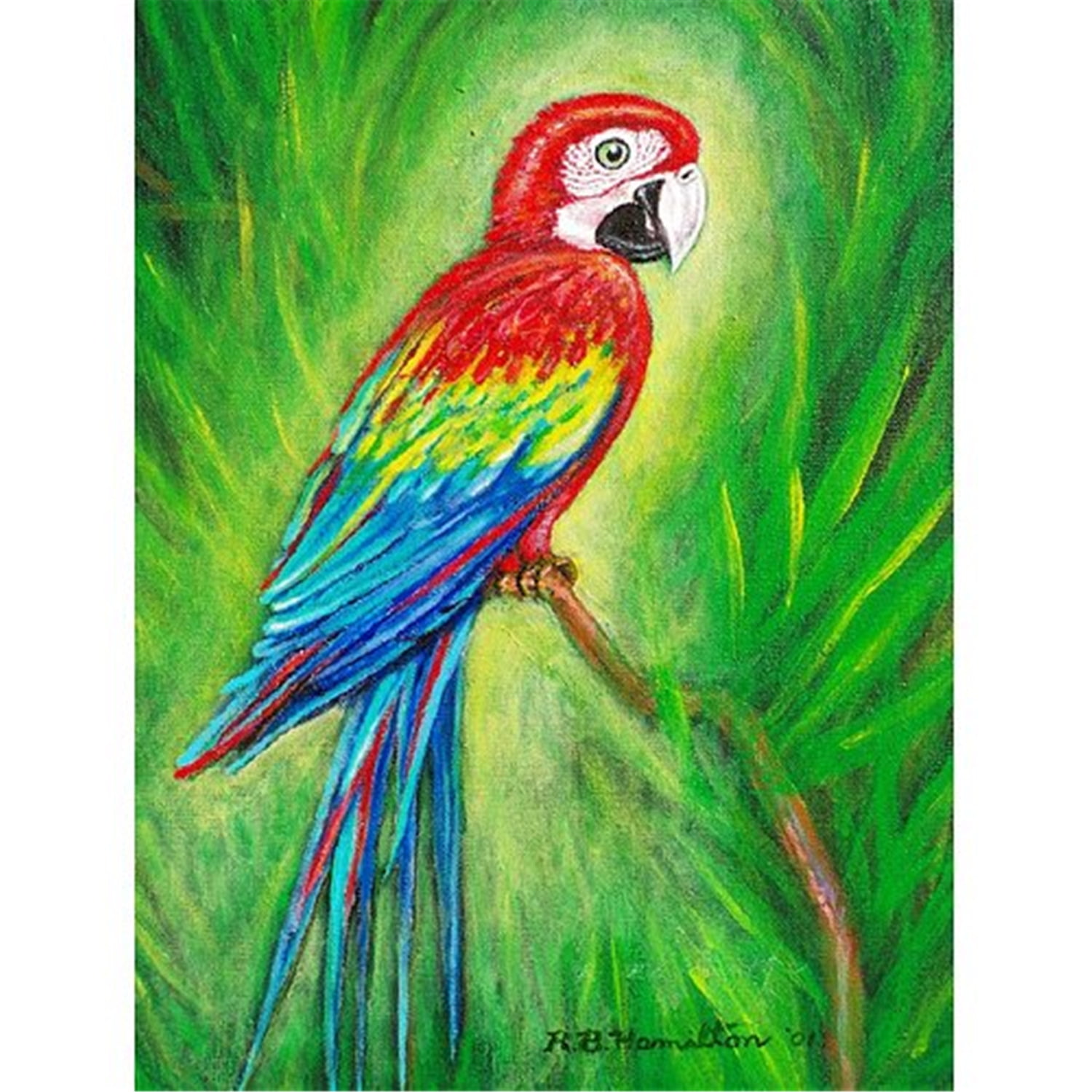 TP033 24 x 30 in. Red Macaw Outdoor Wall Hanging