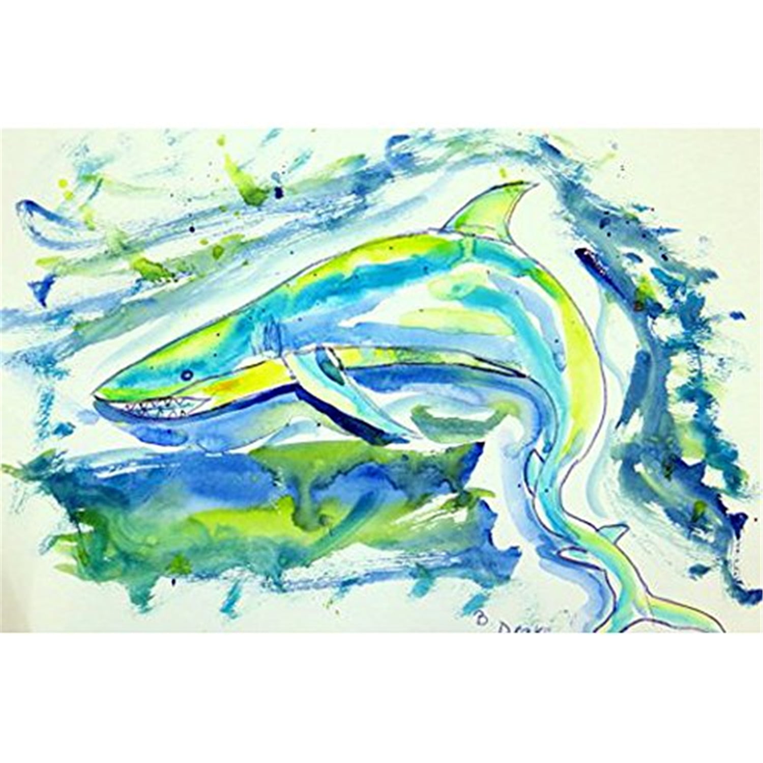 TP357 24 x 30 in. Green Shark Outdoor Wall Hanging