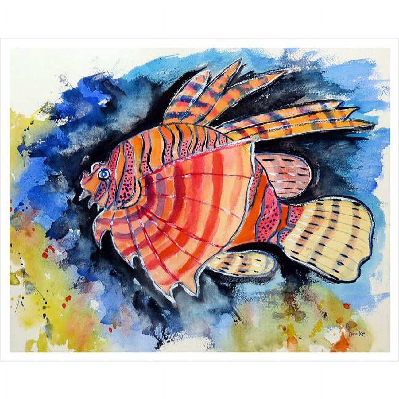 24 x 30 in. Betsys Lion Fish Outdoor Wall Hanging