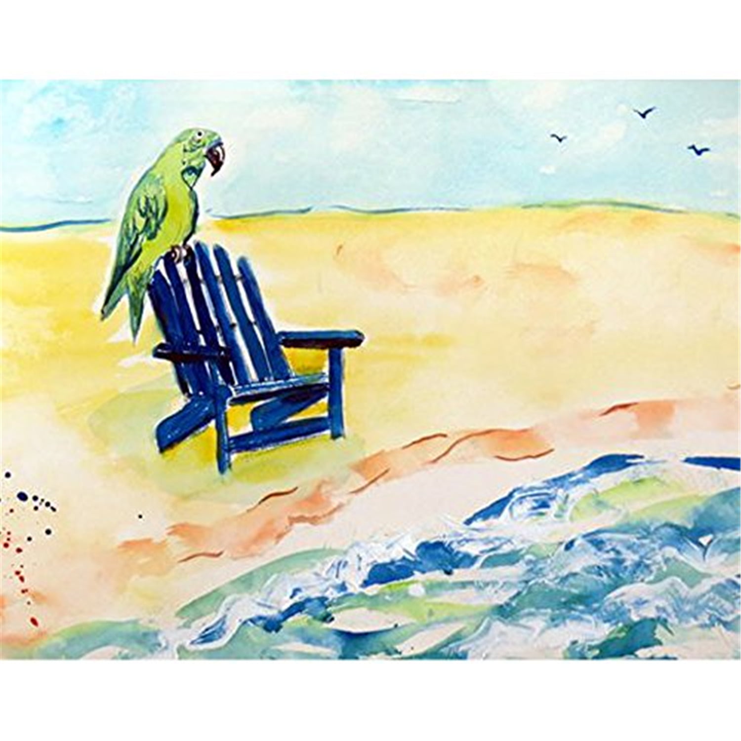24 x 30 in. Parrot & Chair Outdoor Wall Hanging