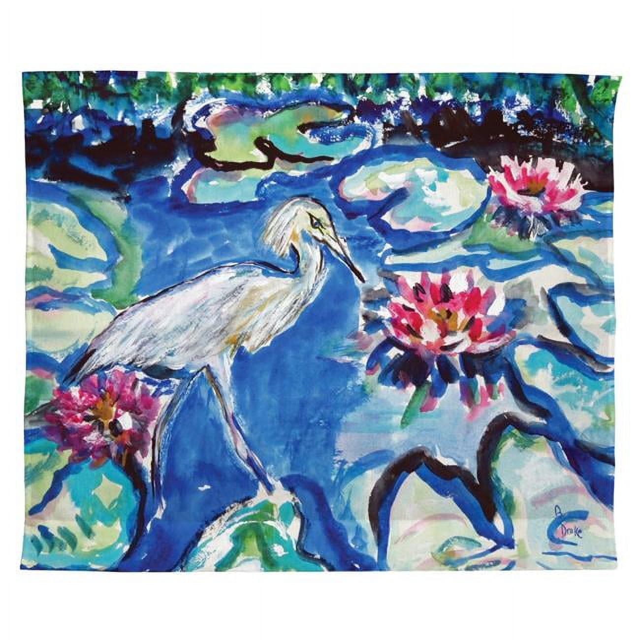24 x 30 in. Heron & Waterlilies Outdoor Wall Hanging
