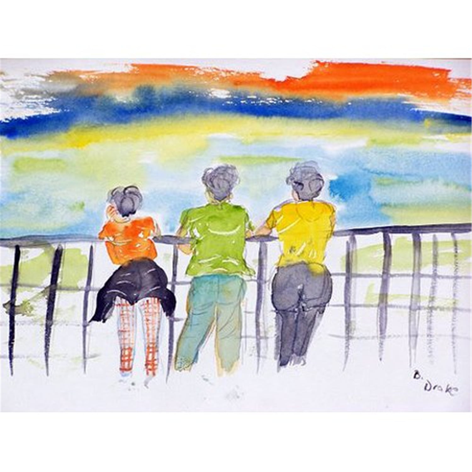 24 x 30 in. Ladies Looking Outdoor Wall Hanging