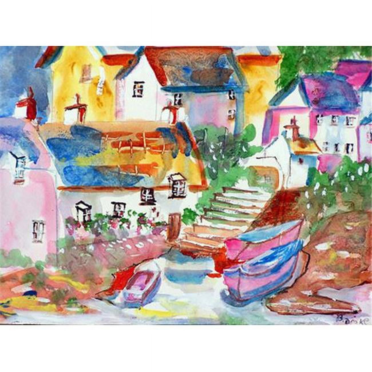 24 x 30 in. Boats At Steps Outdoor Wall Hanging