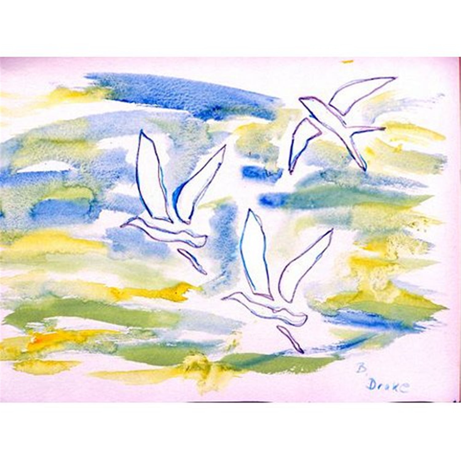 24 x 30 in. Three Gulls Outdoor Wall Hanging