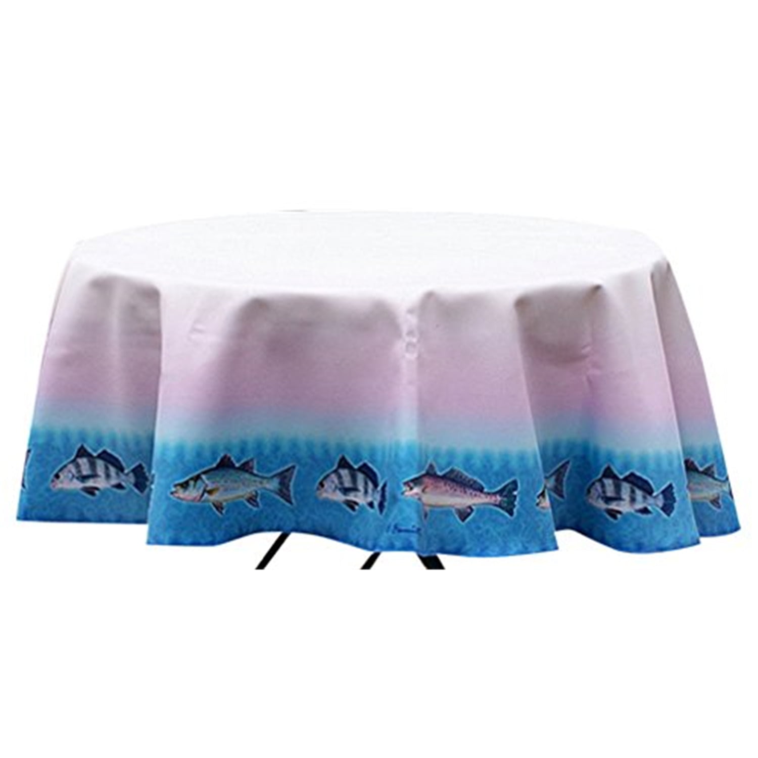 Picture of Betsy Drake TR007G 68 in. Assorted Fish Round Table Cloth