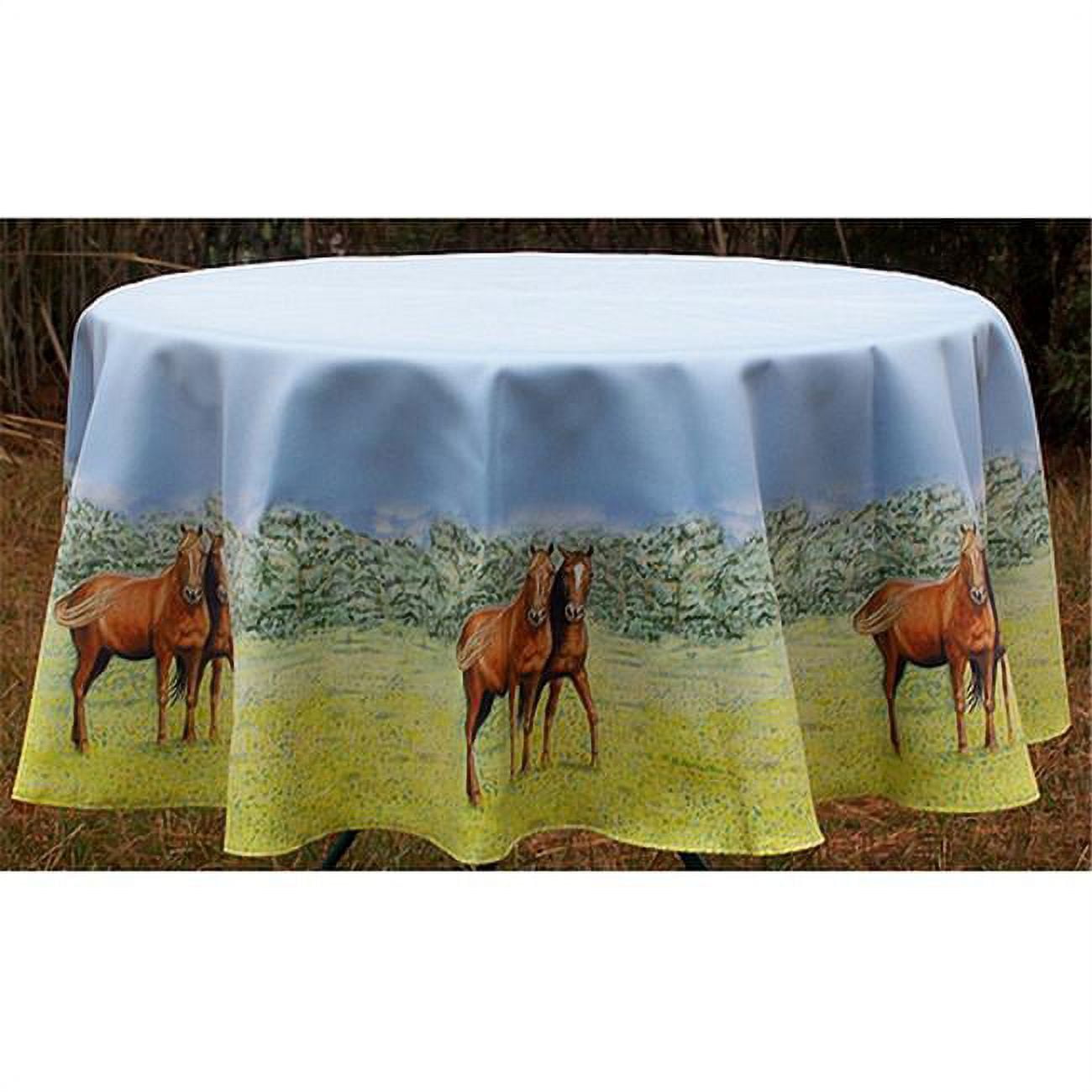Picture of Betsy Drake TR057 58 in. Horse Round Table Cloth