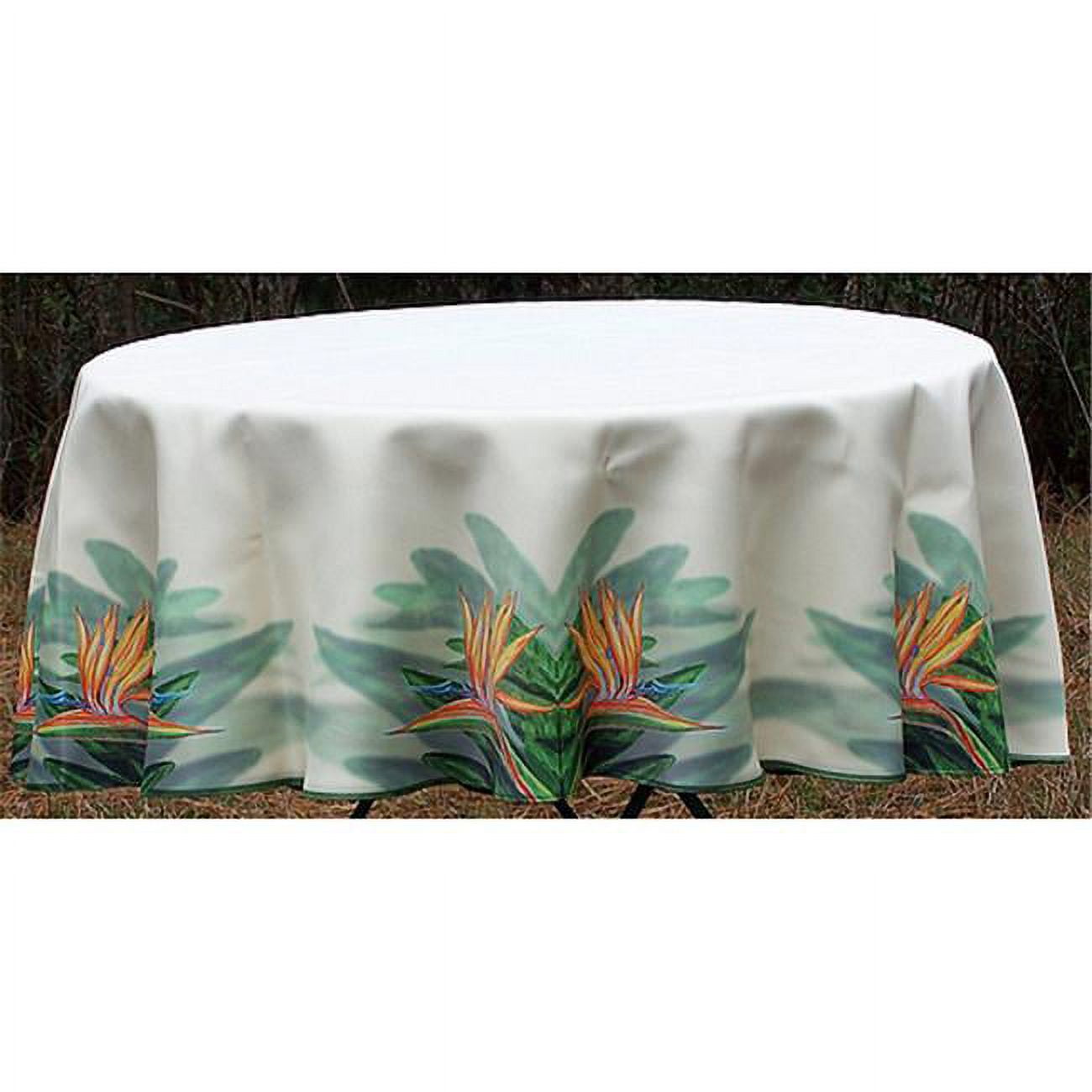 Picture of Betsy Drake TR080G 68 in. Bird of Paradise Round Table Cloth