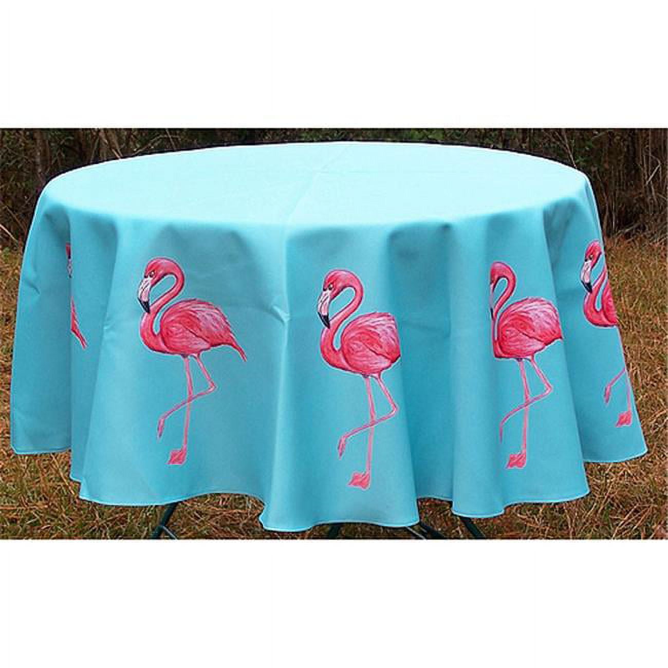 Picture of Betsy Drake TR084 58 in. Pink Flamingo Round Table Cloth