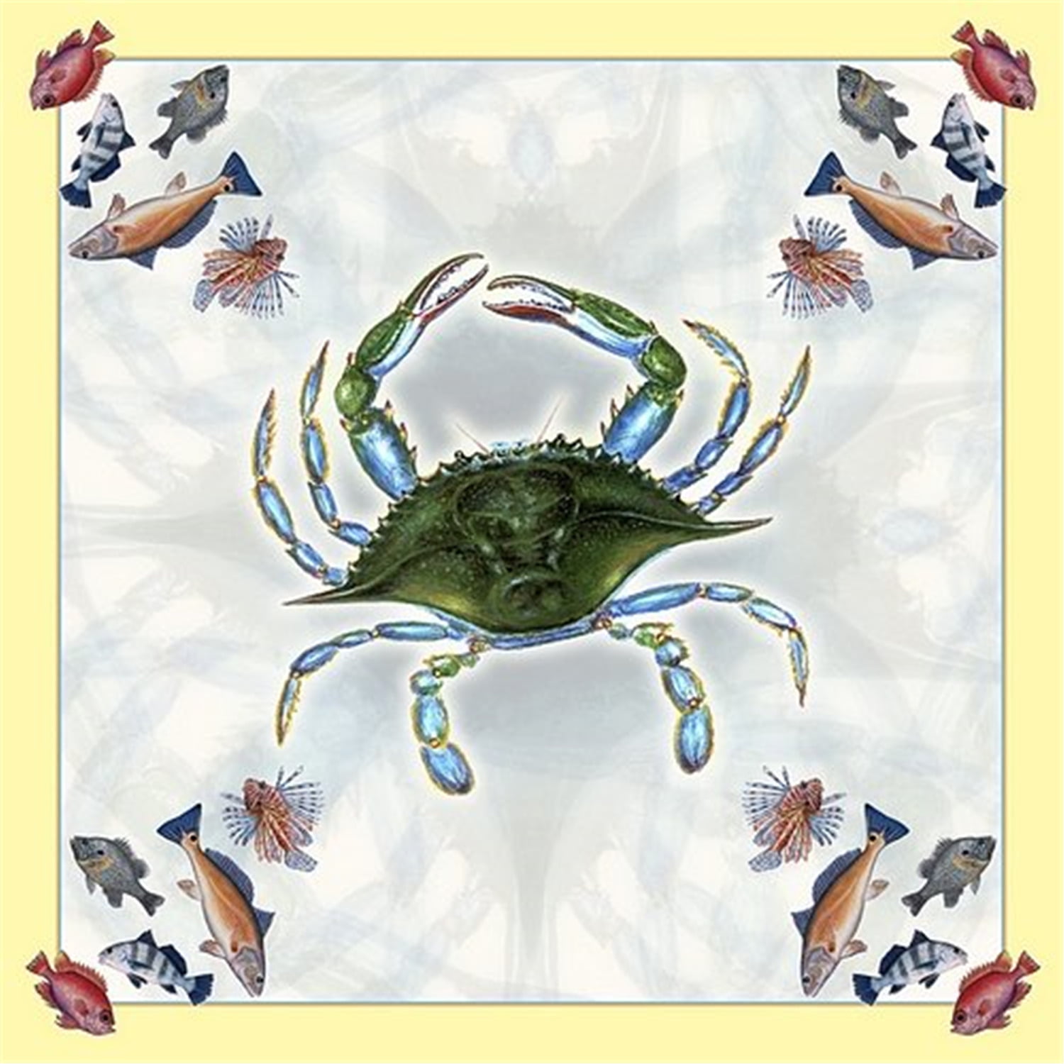 Picture of Betsy Drake TS004 52 in. Female Blue Crab Square Table Cloth