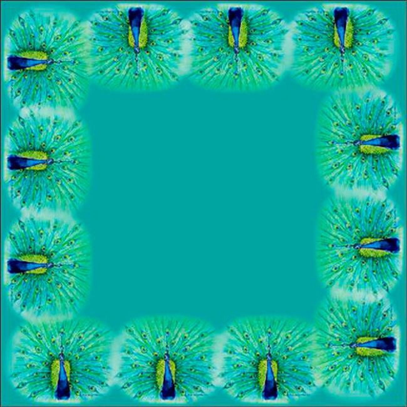 Picture of Betsy Drake TS758 52 in. Peacock Square Table Cloth