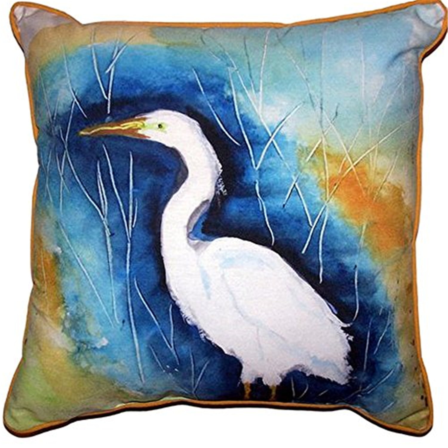 22 x 22 in. Great Egret Left Extra Large Zippered Pillow