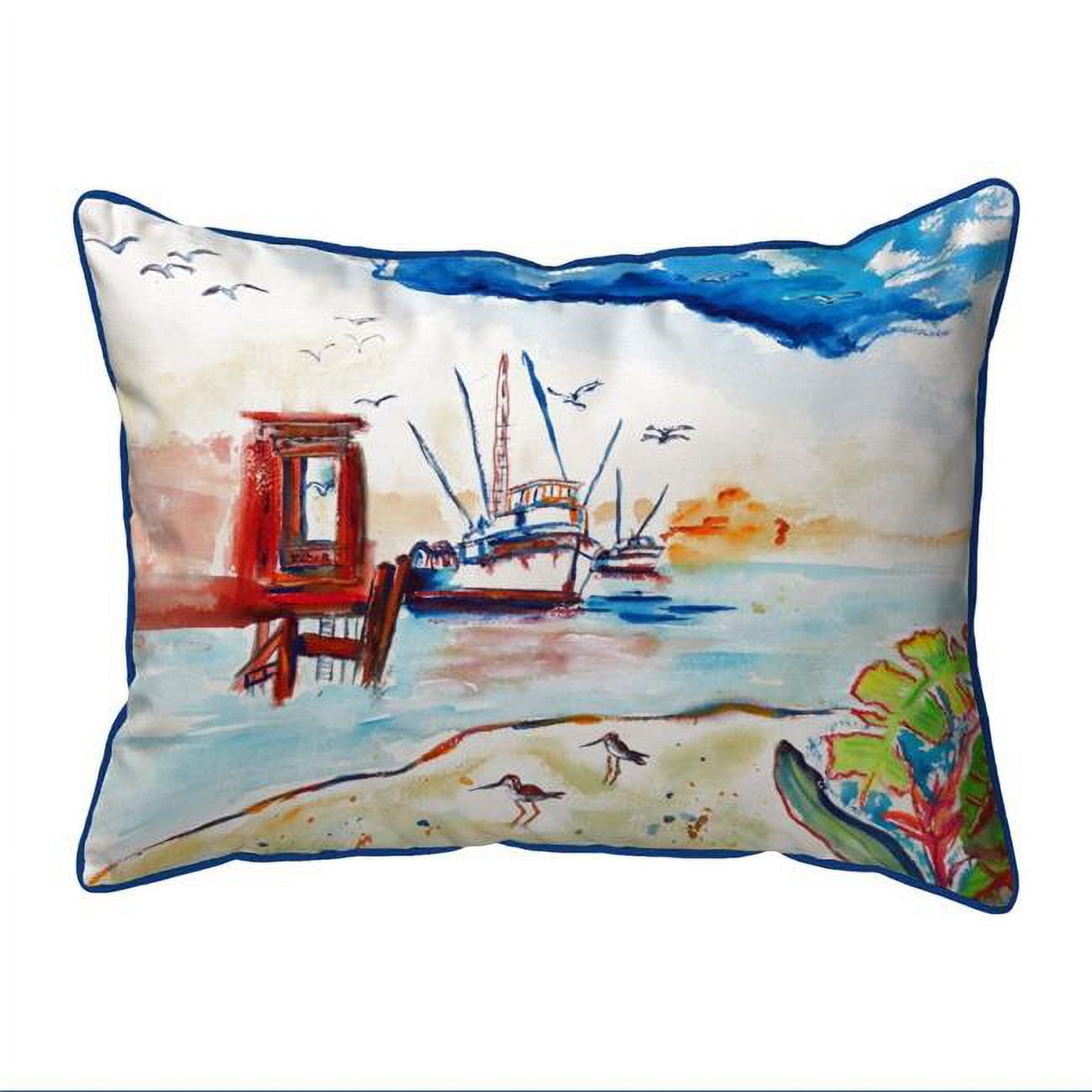20 x 24 in. Dock & Shrimp Boat Extra Large Zippered Pillow