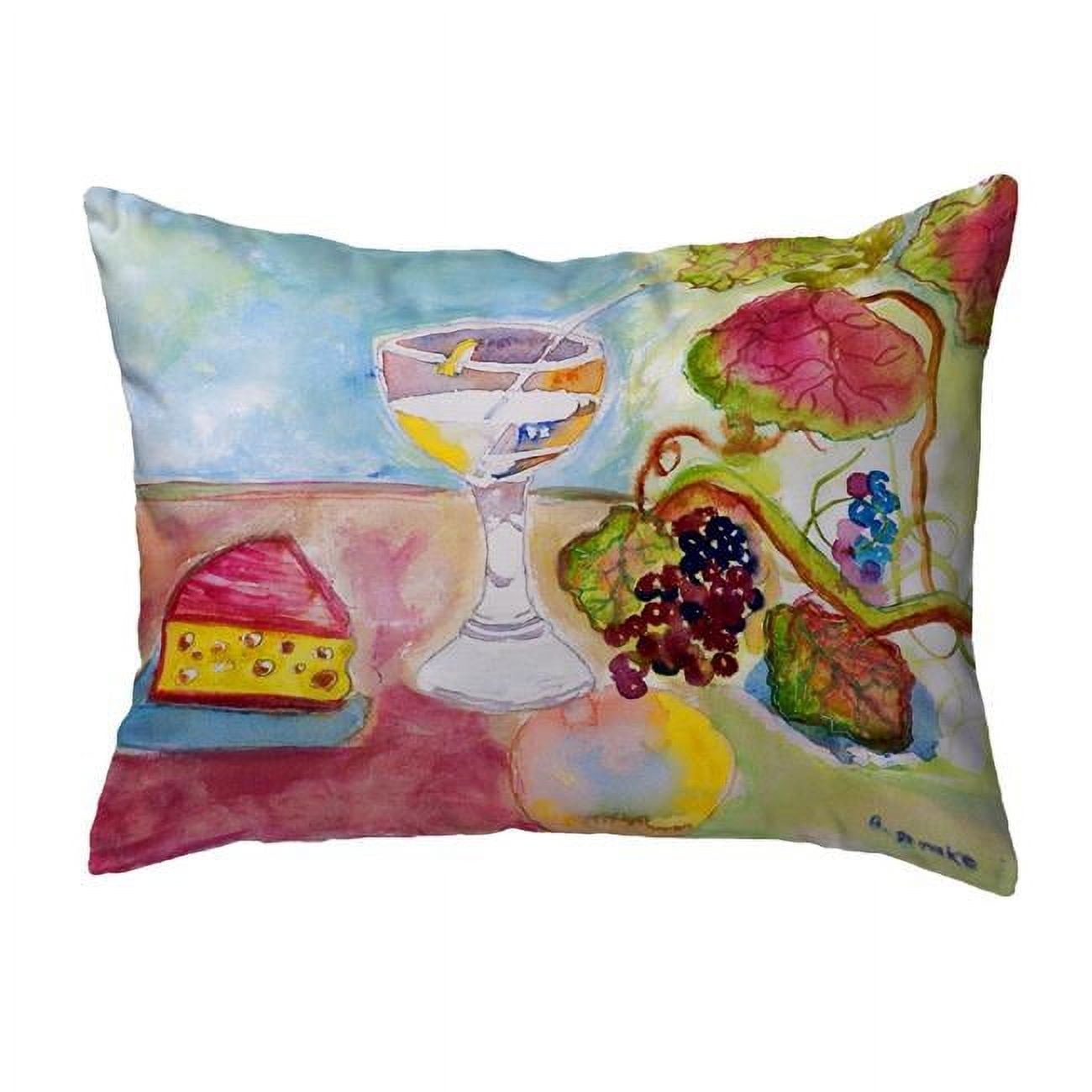 11 x 14 in. Wine & Cheese Small No-Cord Pillow