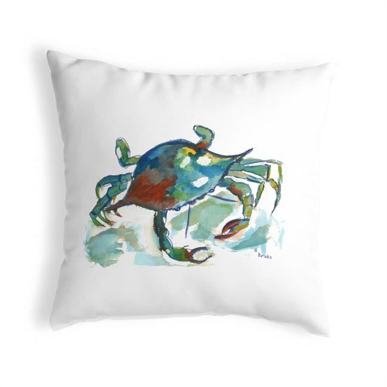 12 x 12 in. Betsys Crab Small No-Cord Pillow
