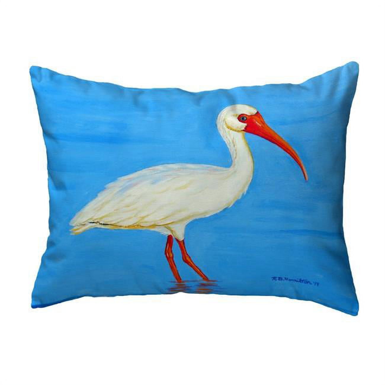 11 x 14 in. Posing White Ibis Non-Corded Indoor & Outdoor Pillow