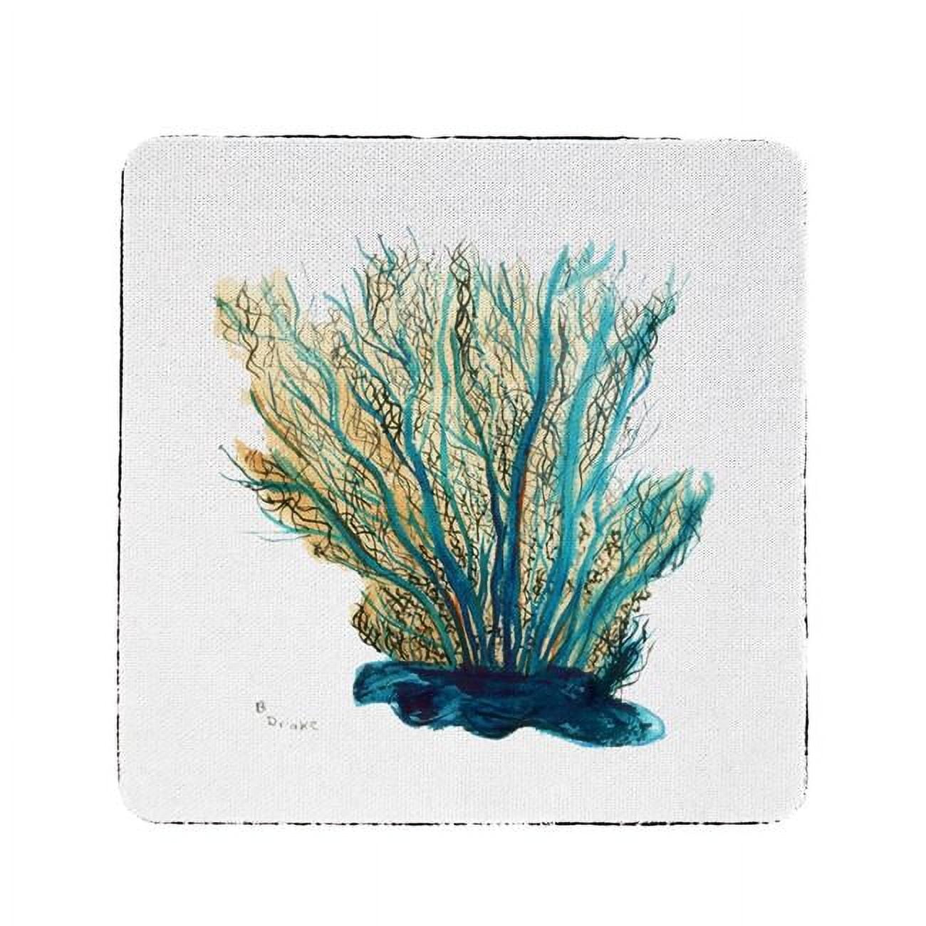 Picture of Betsy Drake CT703 Blue Coral Coaster - Set of 4