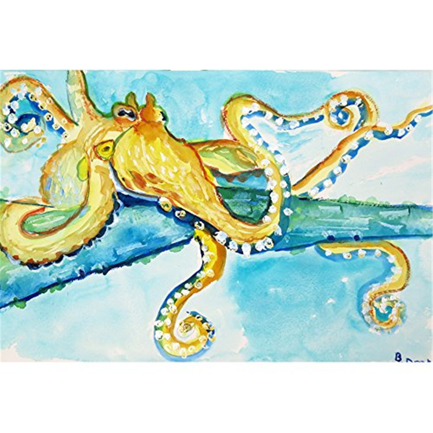 18 x 26 in. Gold Octopus Door Mat