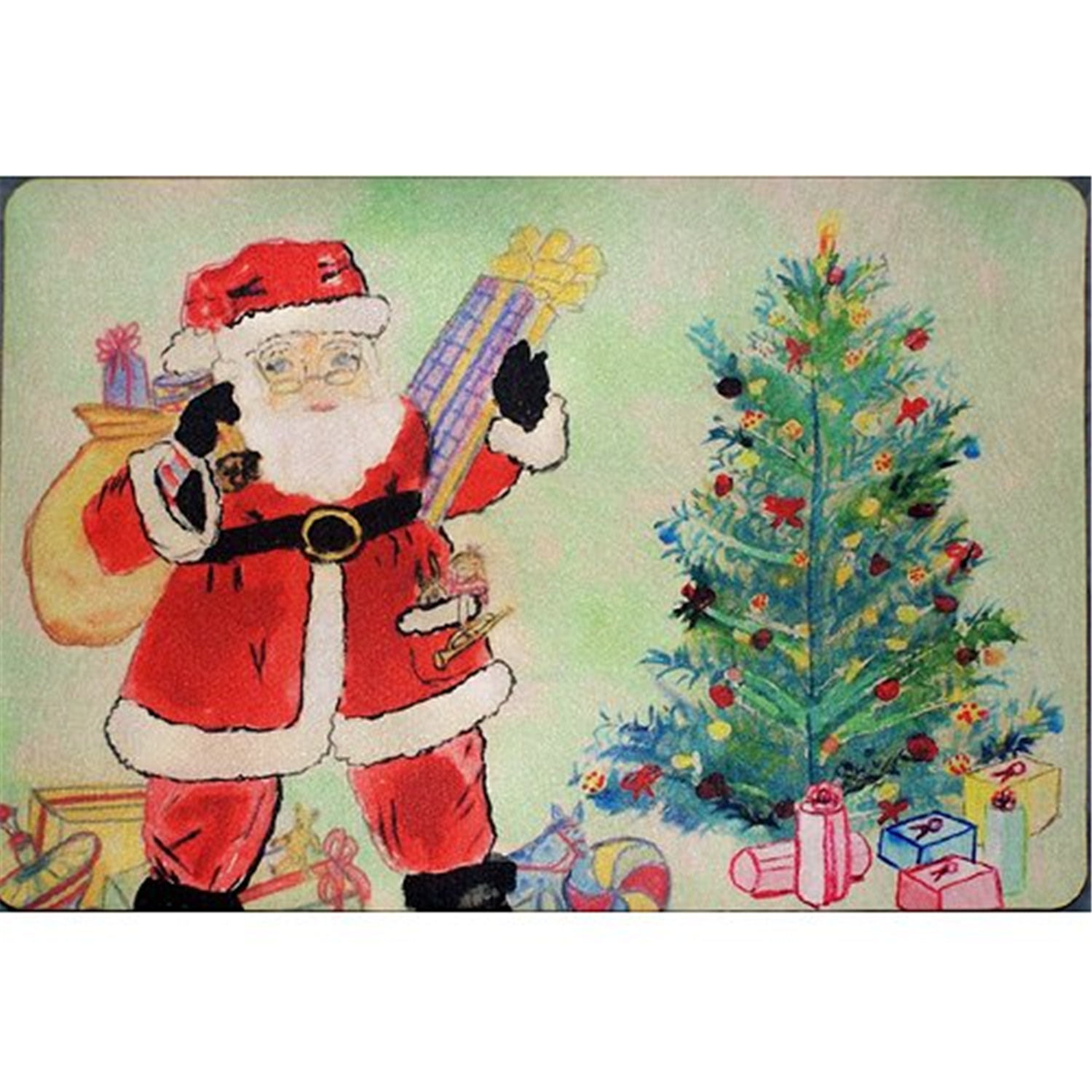 18 x 26 in. Santa & Christmas Tree Door Mat