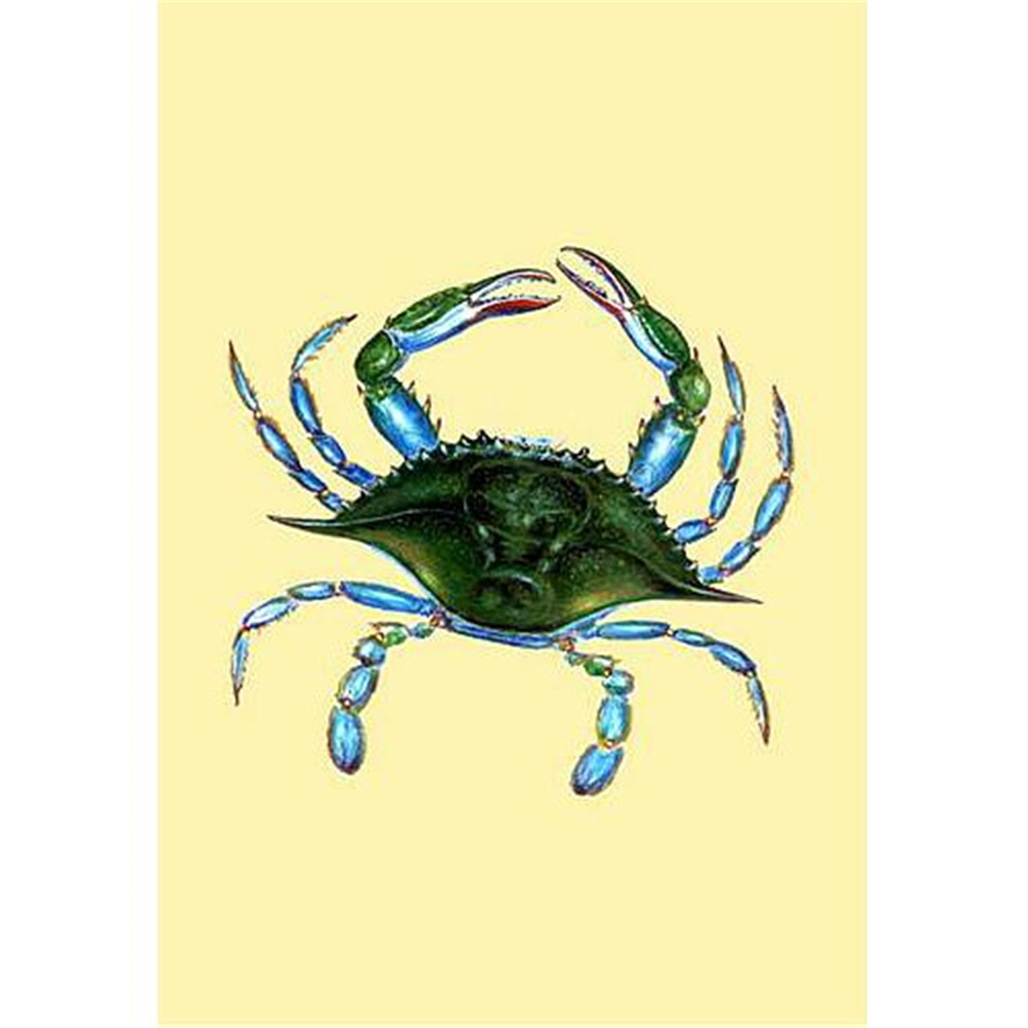 12.5 x 18 in. Female Blue Crab Yellow Flag