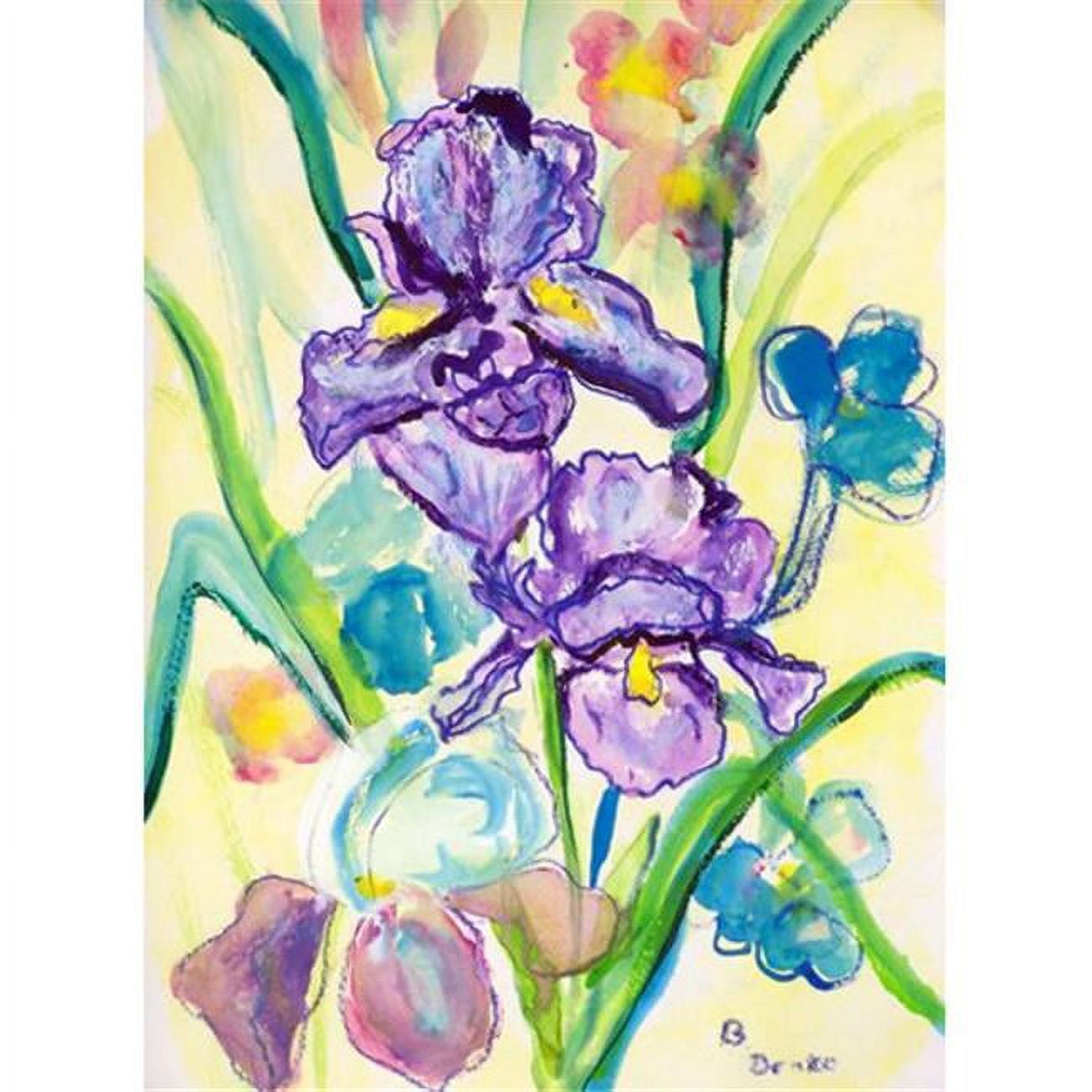 FL942 12.5 x 18 in. Two Irises Flag