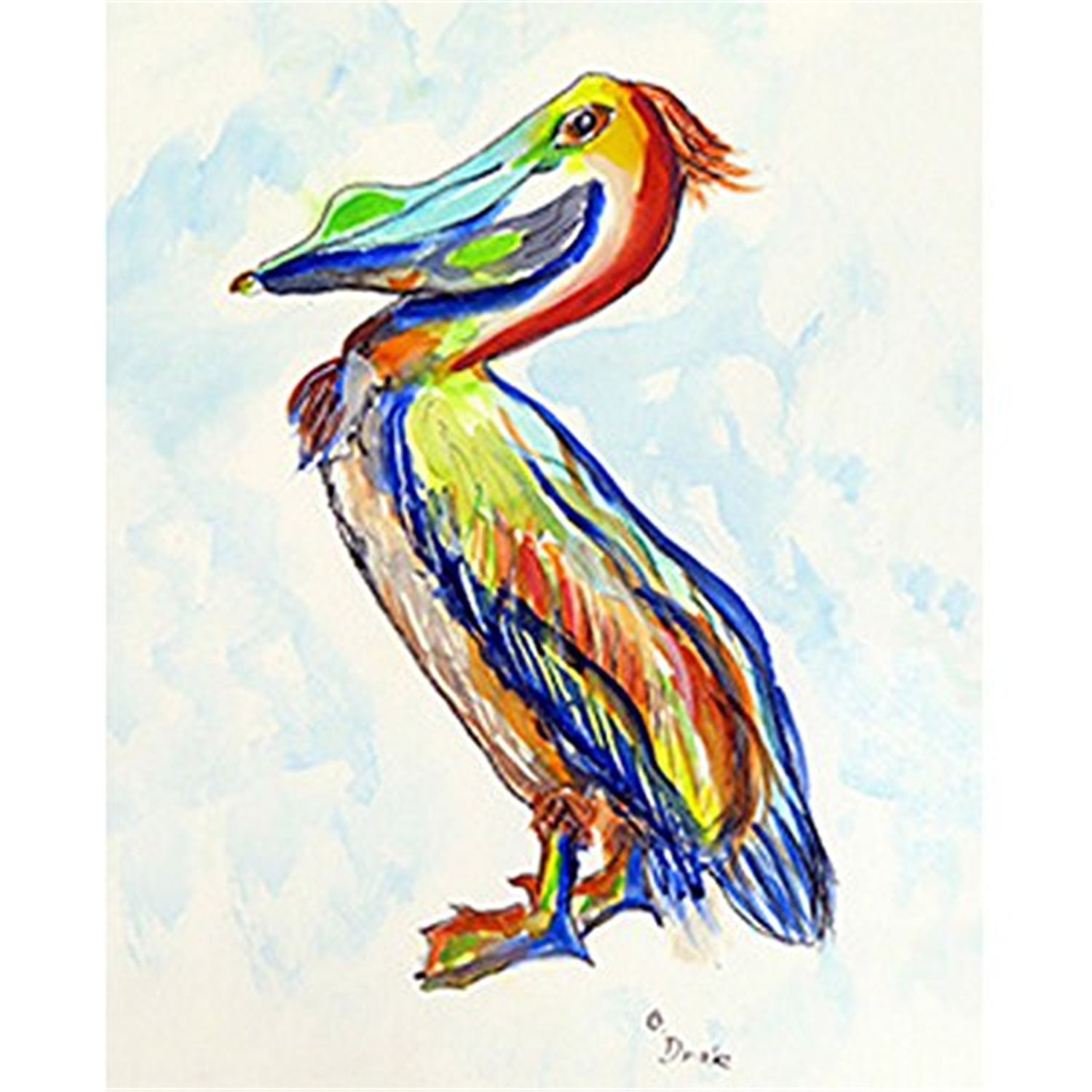 12.5 x 18 in. Sylvester Pelican a Flag