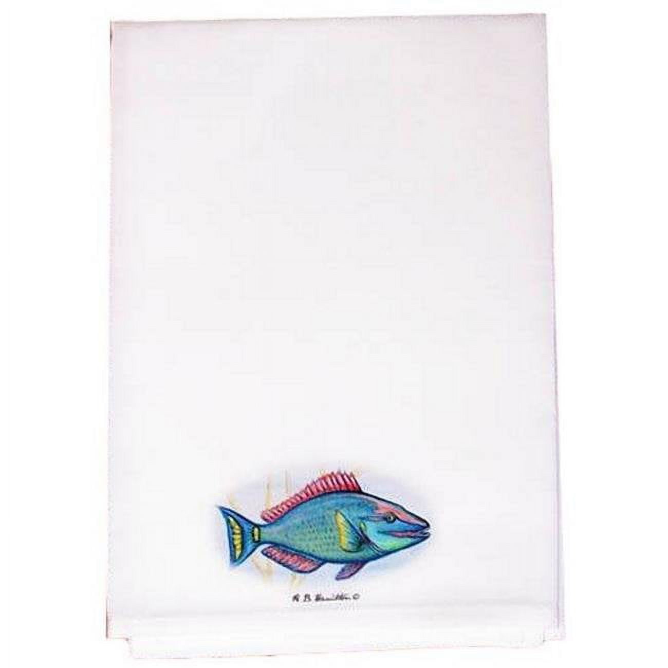 Picture of Betsy Drake GT115 Parrot Fish Guest Towel