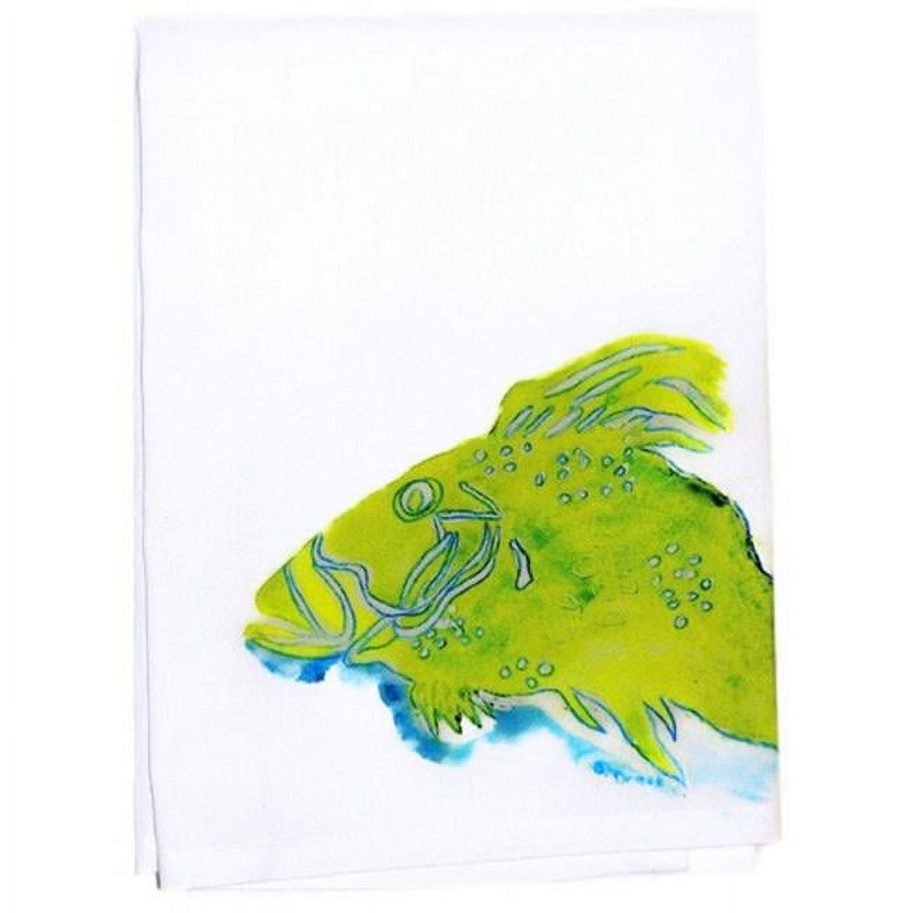 Picture of Betsy Drake GT303 Green Fish Guest Towel