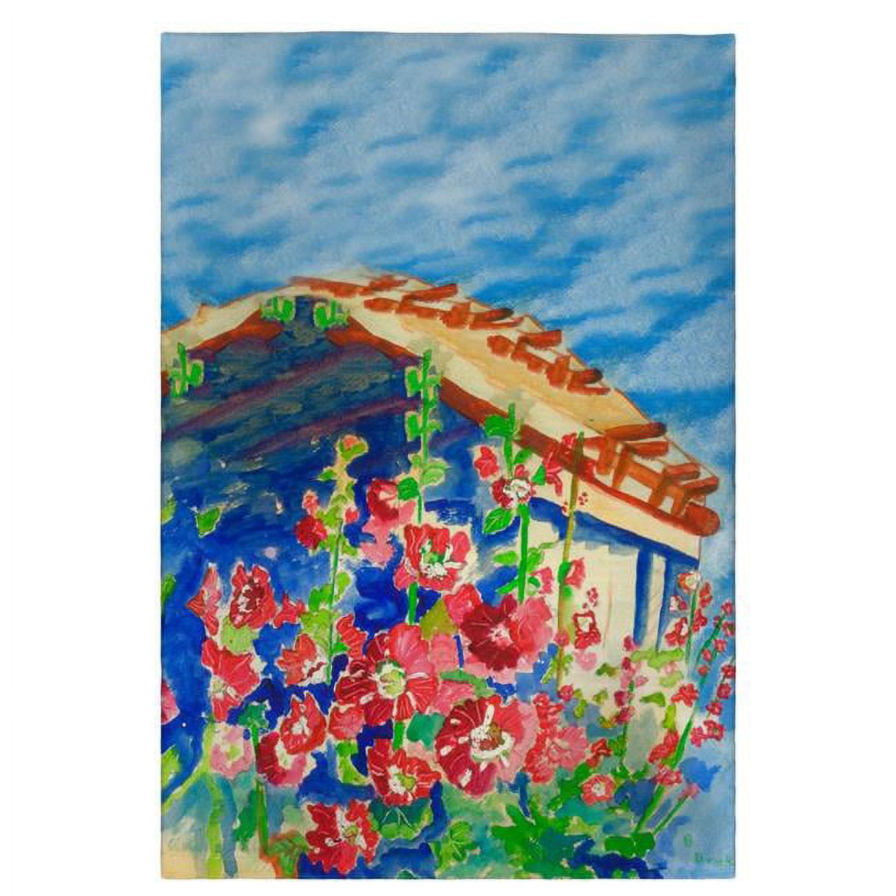Picture of Betsy Drake GT375 Hollyhocks Guest Towel