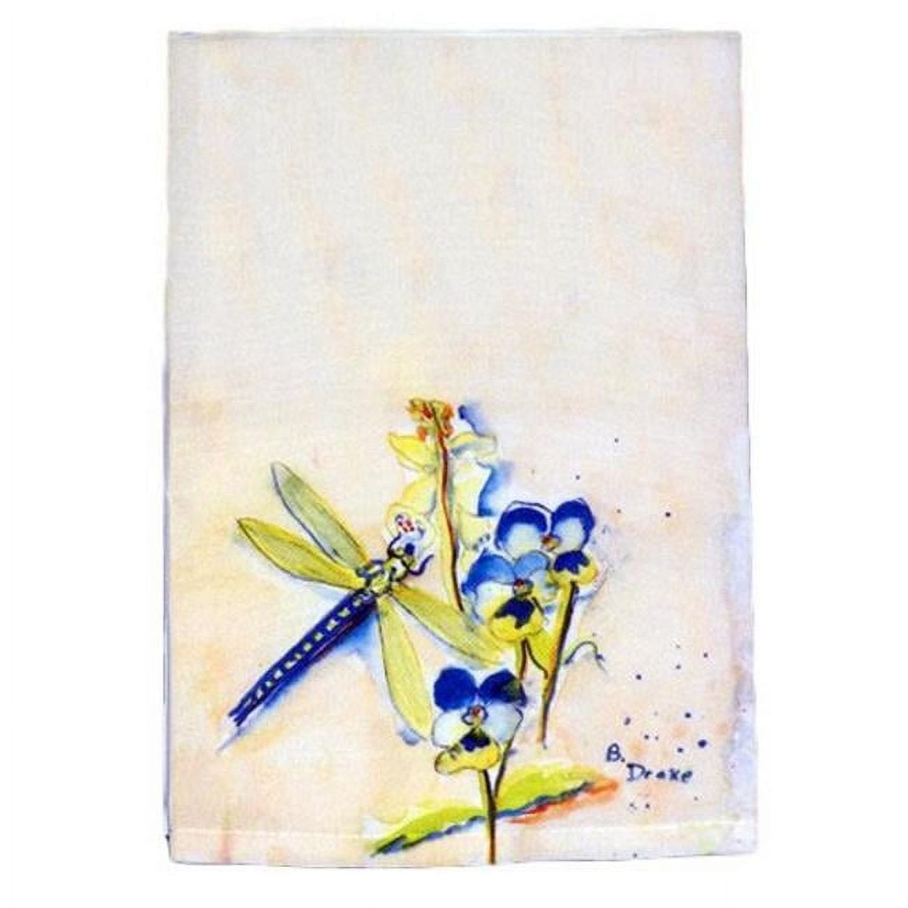 Picture of Betsy Drake GT387 Blue Dragonfly Guest Towel