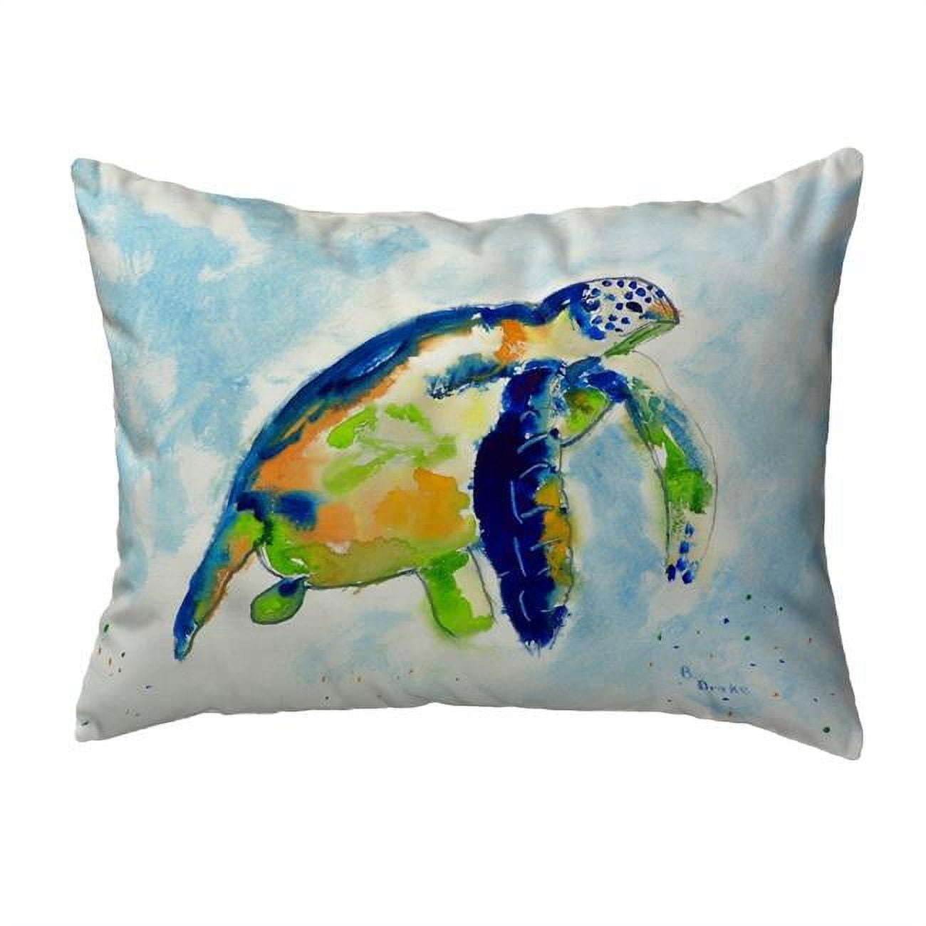 11 x 14 in. Blue Sea Turtle Small No-Cord Pillow