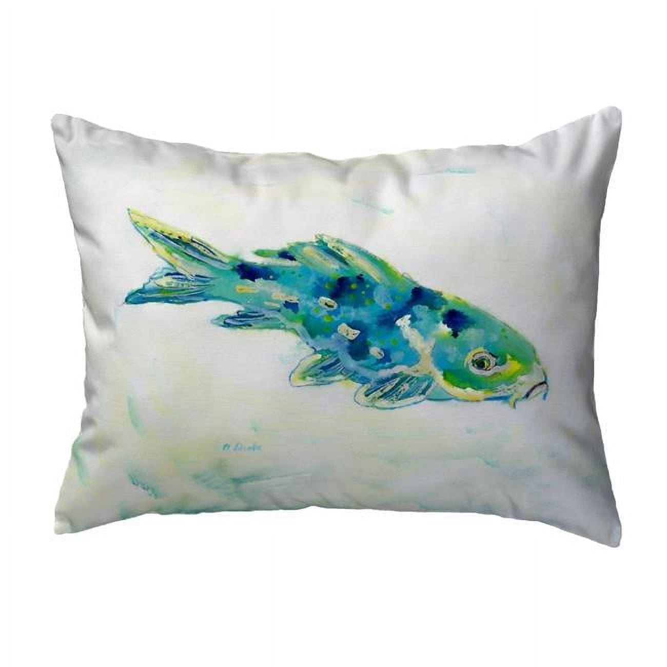 11 x 14 in. Blue Koi Small No-Cord Pillow