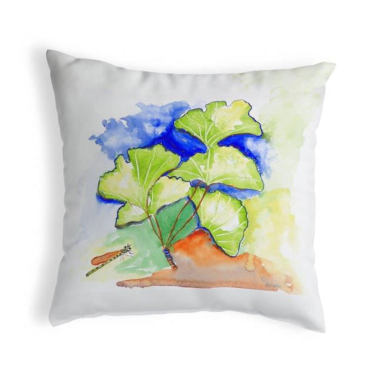 12 x 12 in. Ginko Leaves Small No-Cord Pillow