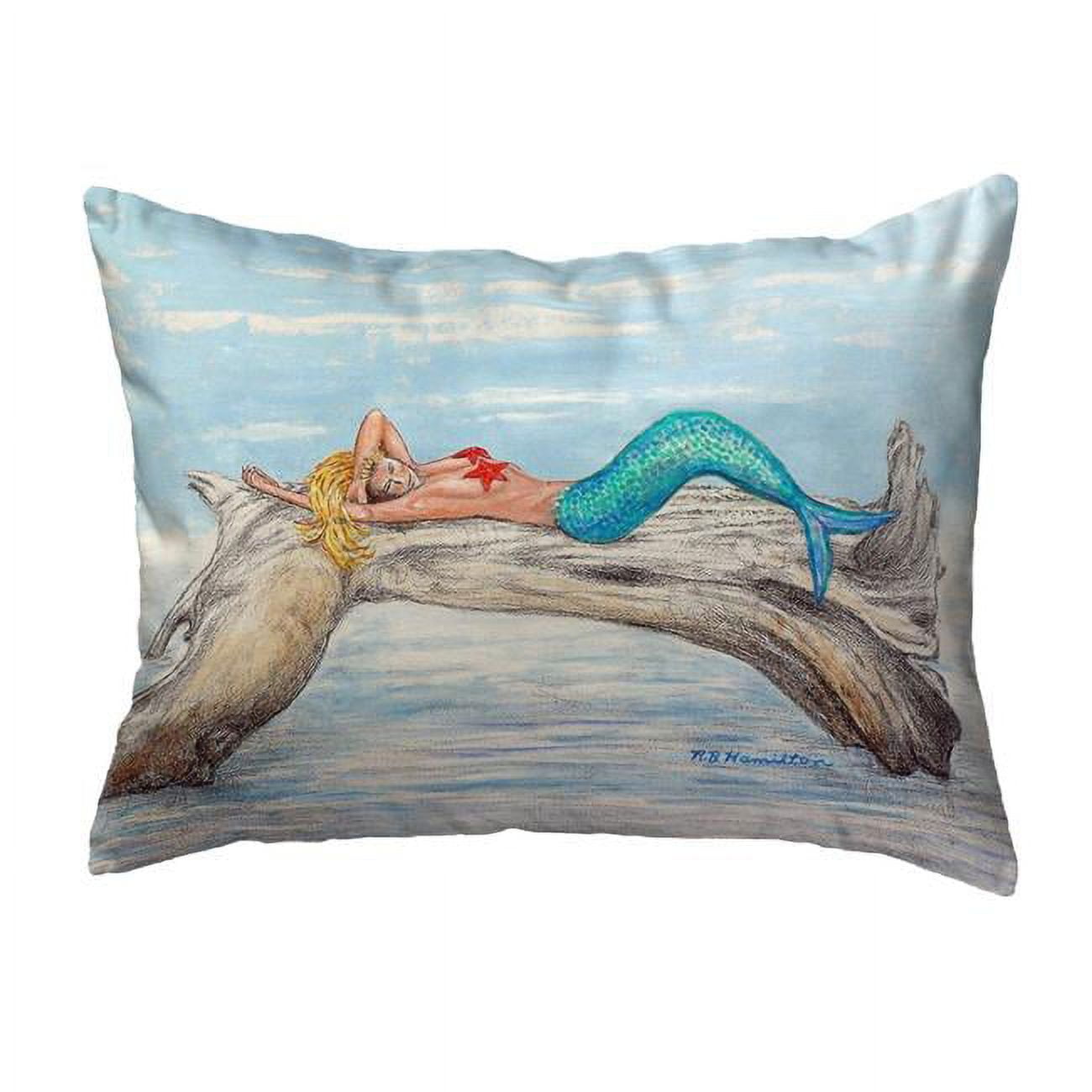 11 x 14 in. Mermaid on Log Small No-Cord Pillow