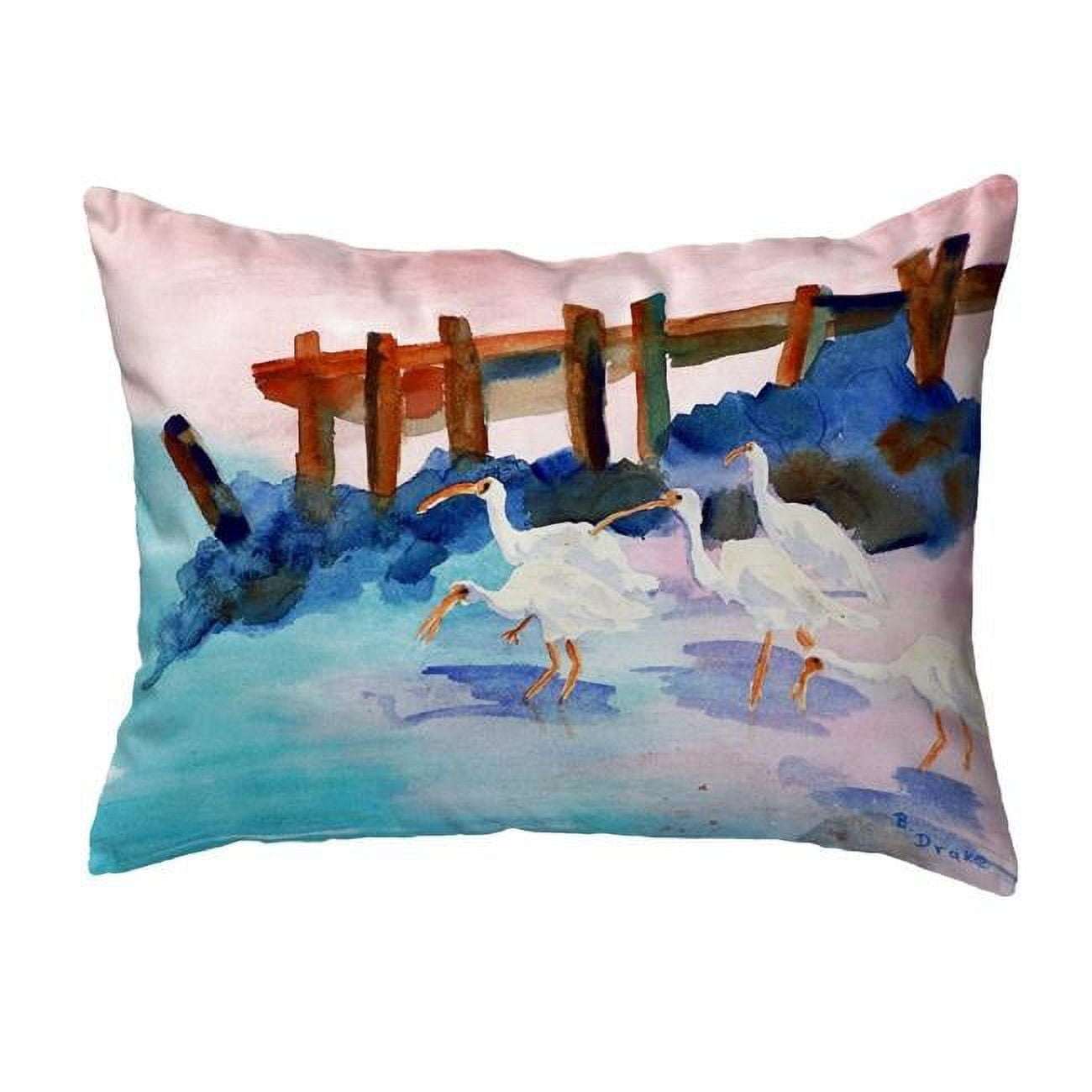 11 x 14 in. White Ibises Small No-Cord Pillow