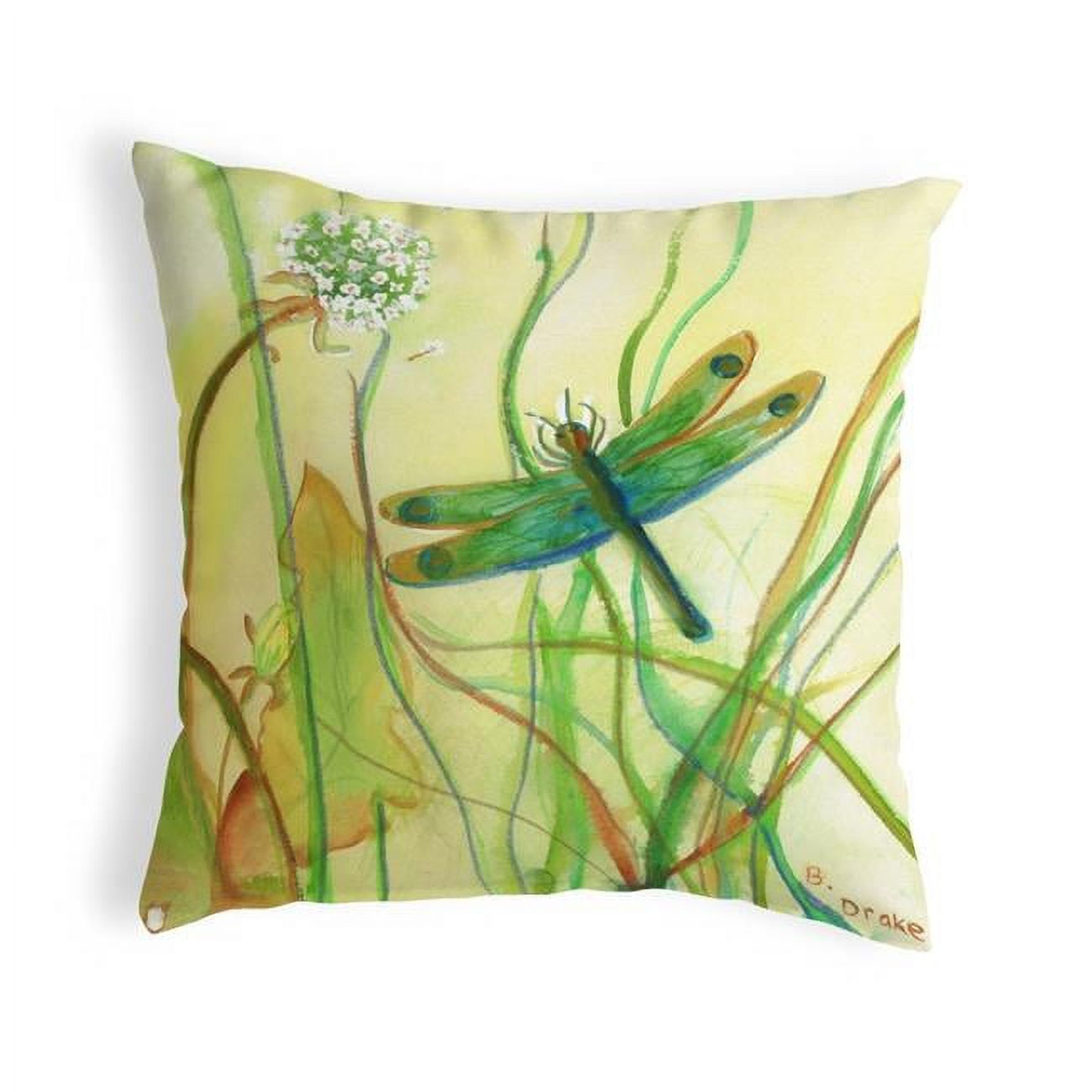 12 x 12 in. Betsys Dragonfly Small No-Cord Pillow