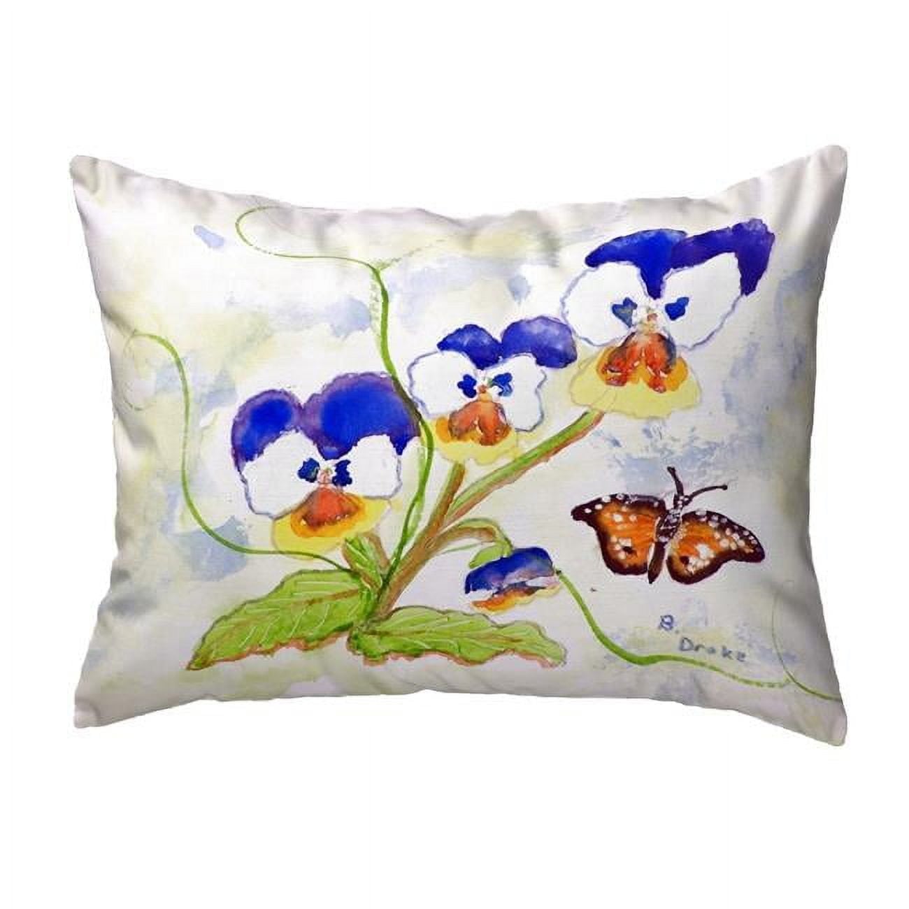 11 x 14 in. Pansies Small No-Cord Pillow