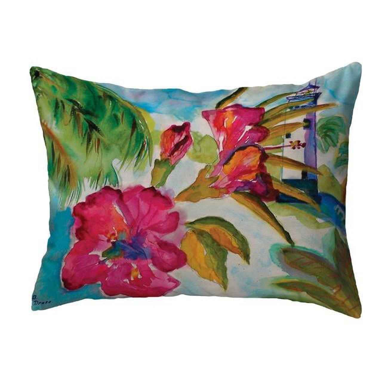 11 x 14 in. Lighthouse & Florals Small No-Cord Pillow