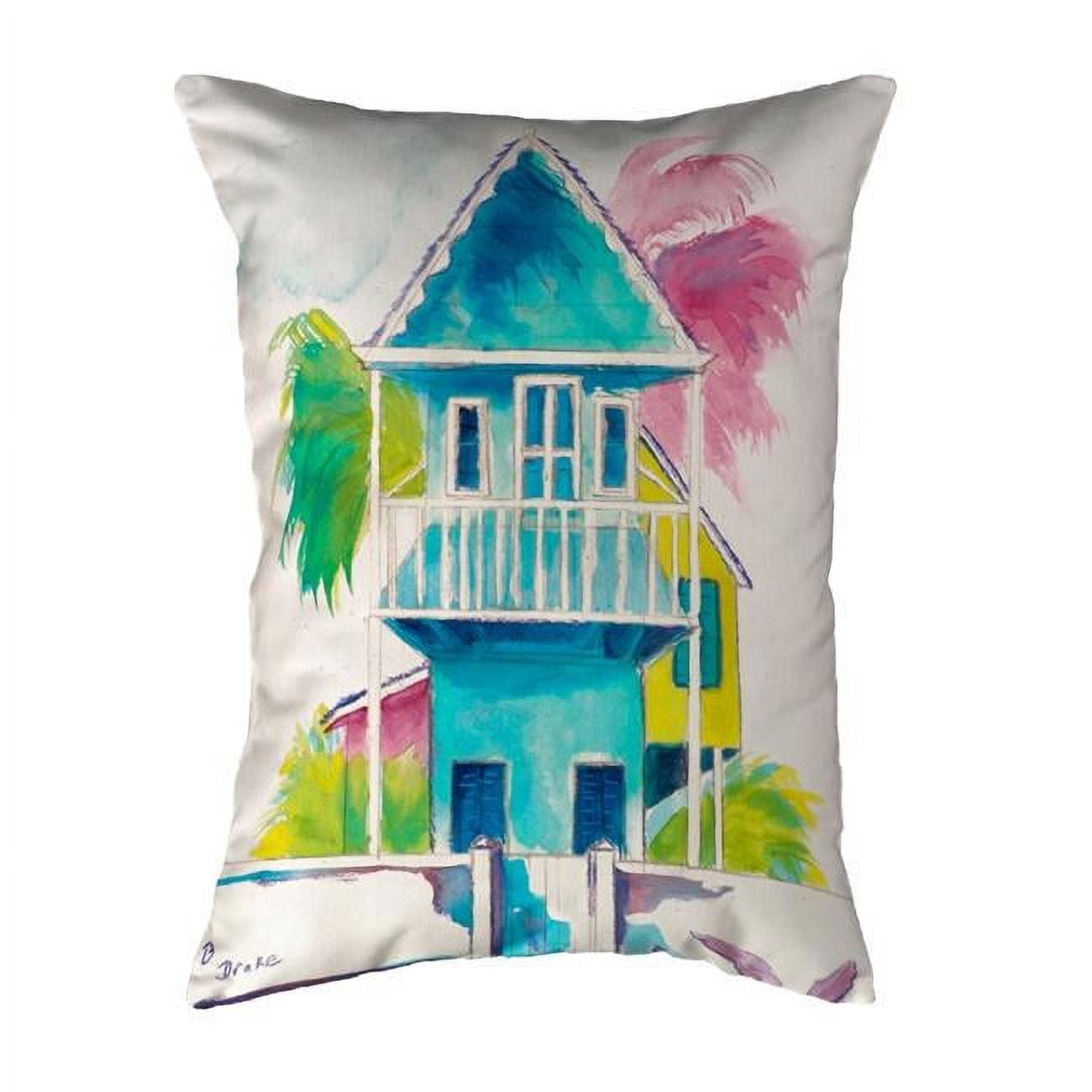 11 x 14 in. W. Palm Hut Blue Small No-Cord Pillow