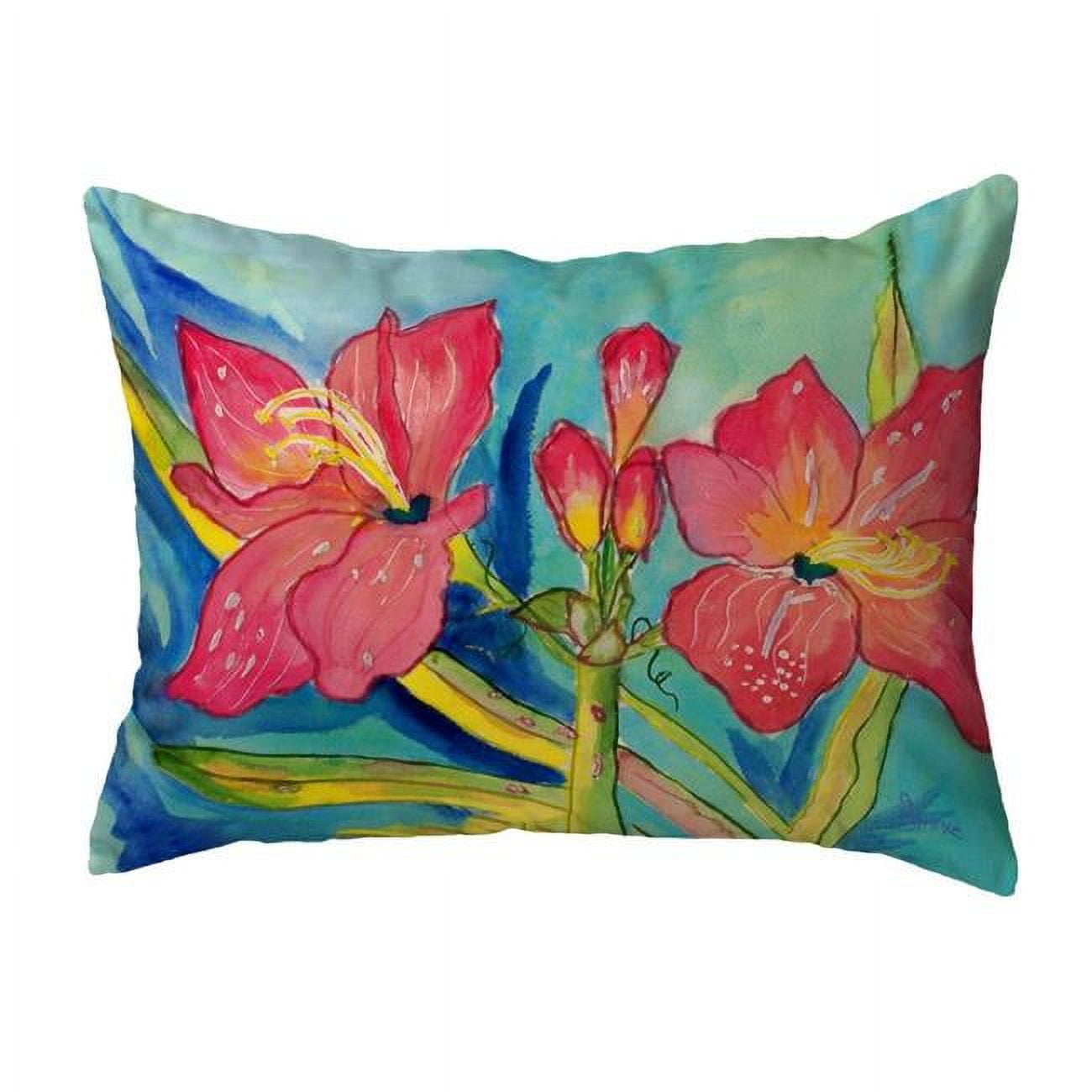 11 x 14 in. Pink Amaryllis Small No-Cord Pillow