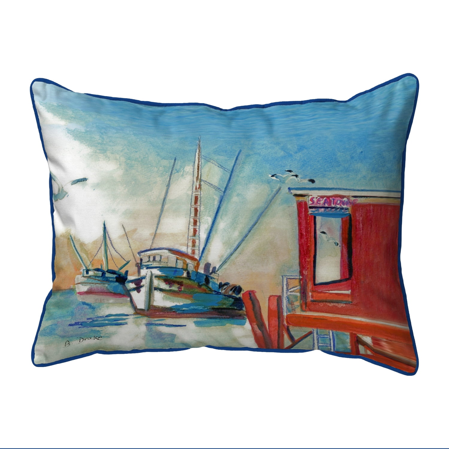 20 x 24 in. Shrimp Boat Extra Large Zippered Pillow