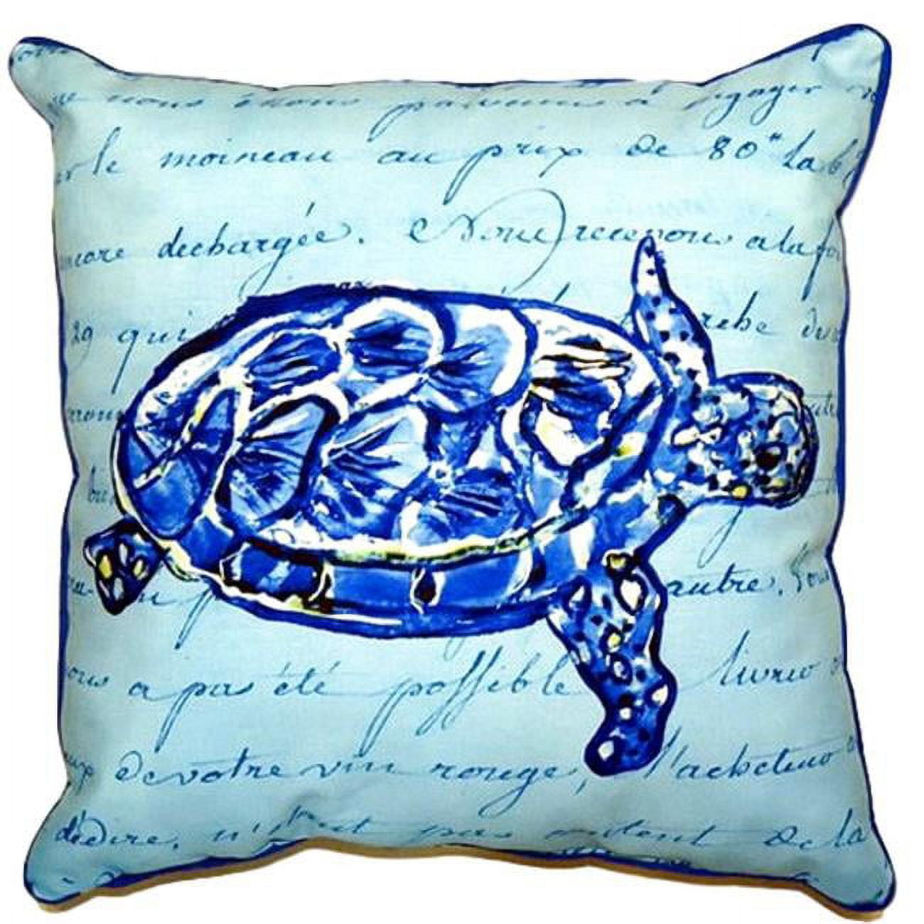 16 x 20 in. Sea Turtle Blue Script Large Indoor & Outdoor Pillow