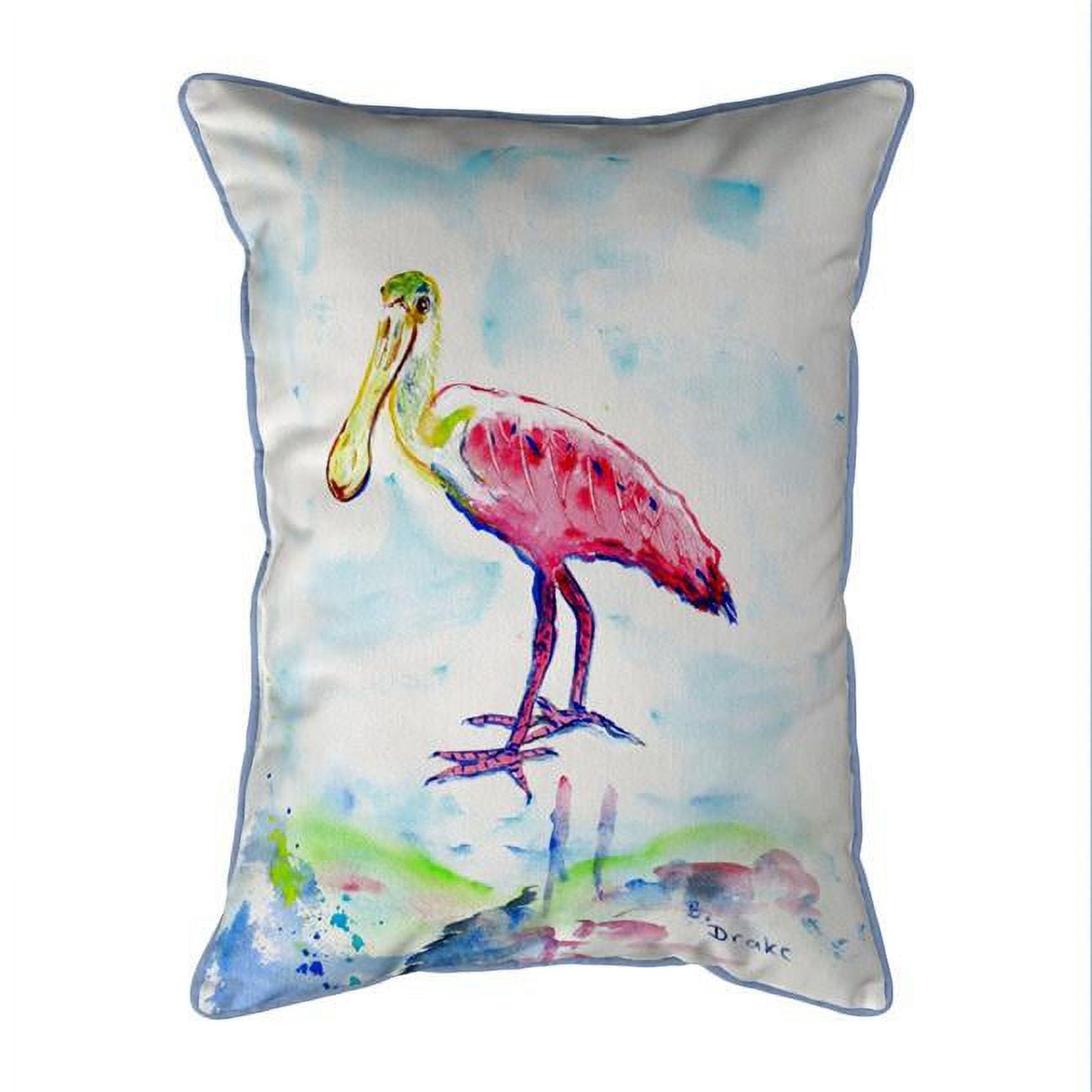 16 x 20 in. Betsys Pink Spoonbill Large Indoor & Outdoor Pillow